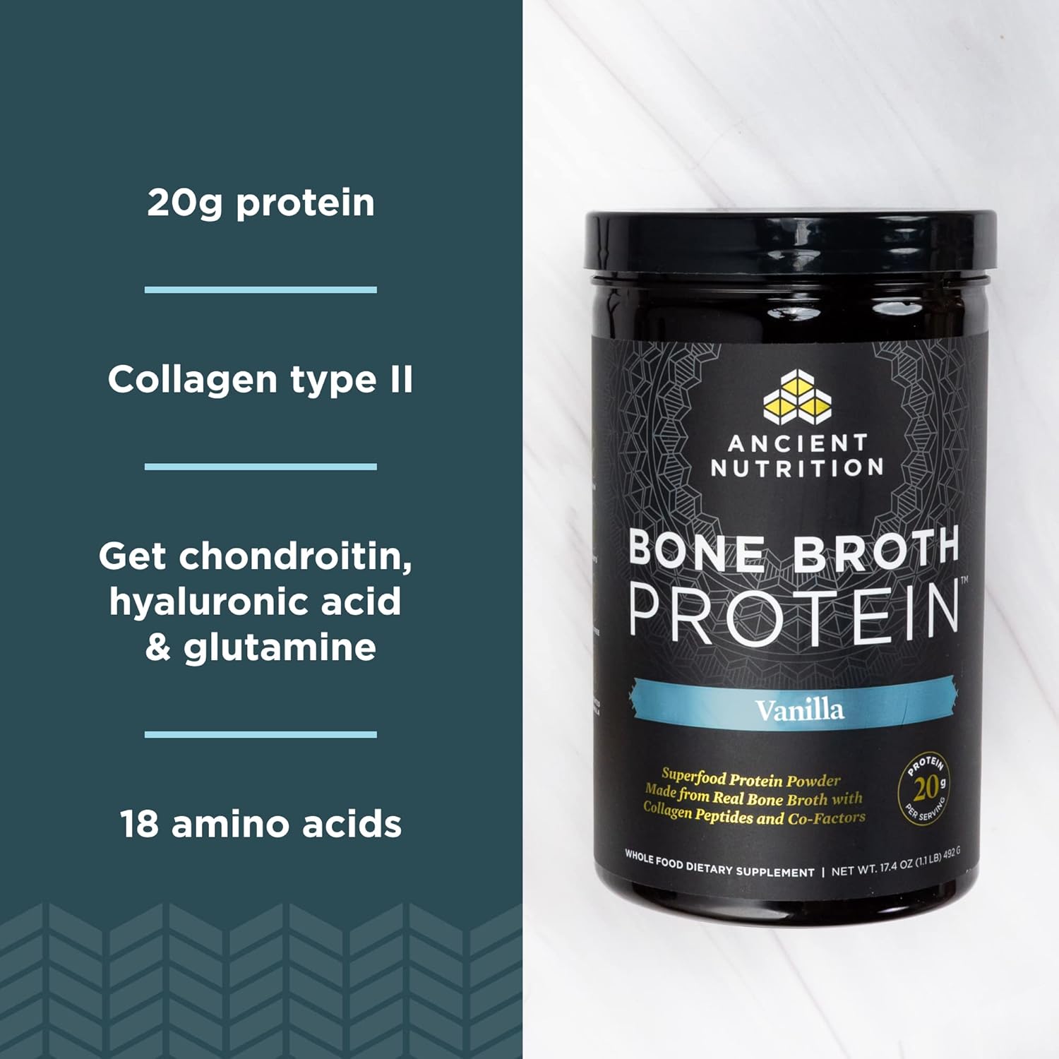 vanilla-bone-broth-protein-powder-with-20g-protein-per-serving---20-servings-tub---gluten-free-hydrolyzed-collagen-peptides-supplement-3