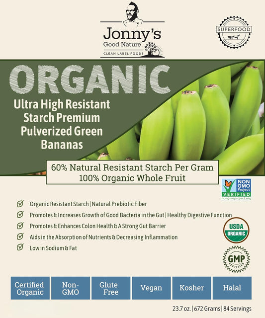 Organic Ultra High Resistant Starch Green Banana Flour - 84 Servings | 10x More Prebiotic Fiber | 100% Natural Superfood - Espot.com.au