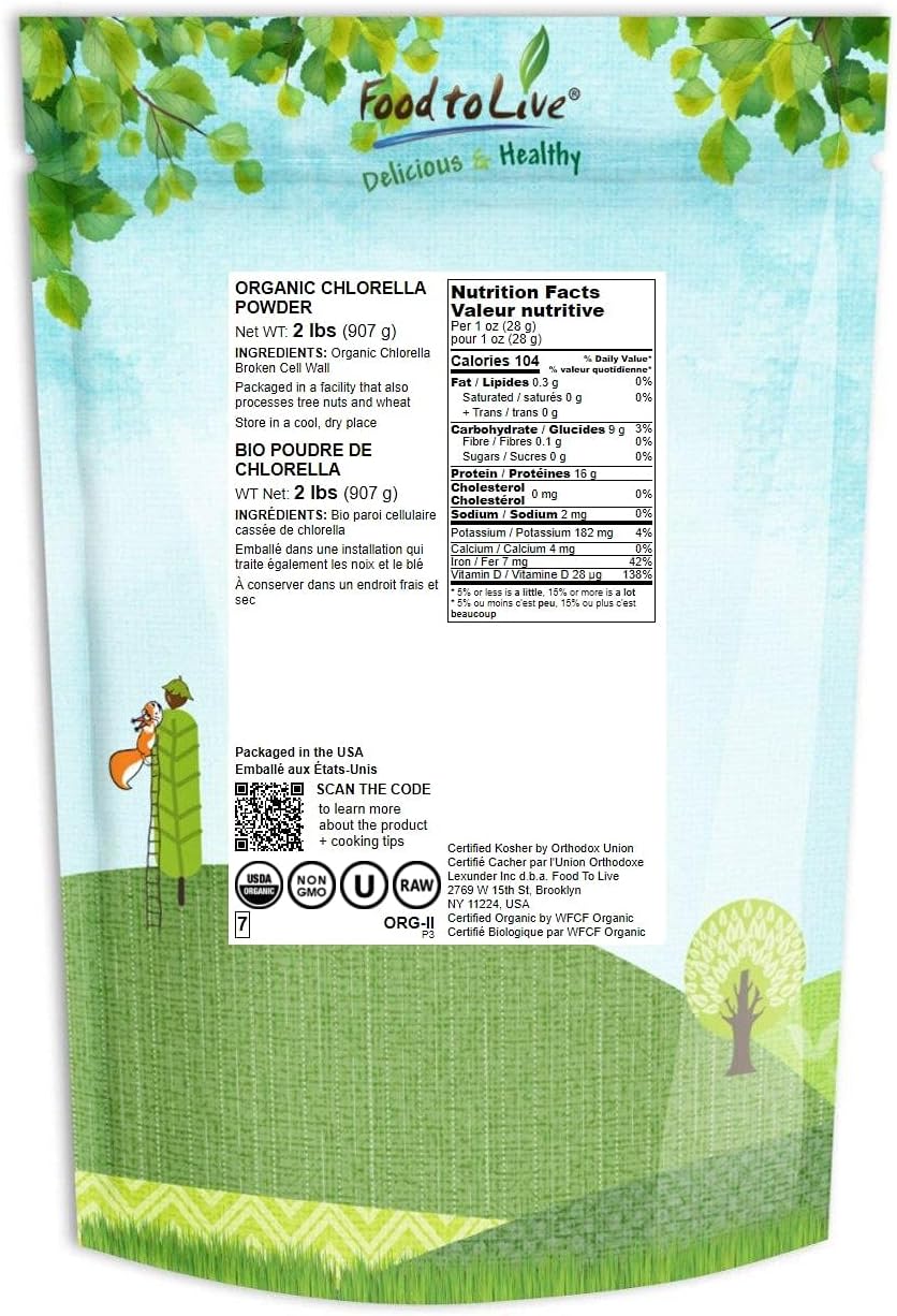 2lb-organic-chlorella-powder---non-gmo-kosher-raw-algae-superfood-rich-in-vitamins-minerals---great-for-drinks-vegan-protein-2