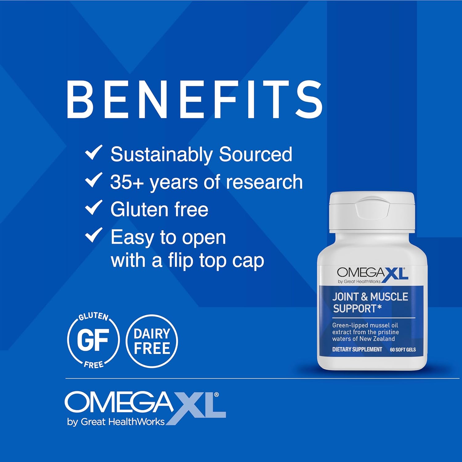 OmegaXL Joint and Muscle Support Supplement with Green Lipped Mussel Oil - Drug-Free Soft Gel Pills for Joints and Heart Health - 60 Count Joint Support + 30 Count HeartXL Omega-7 Blend - Espot.com.au