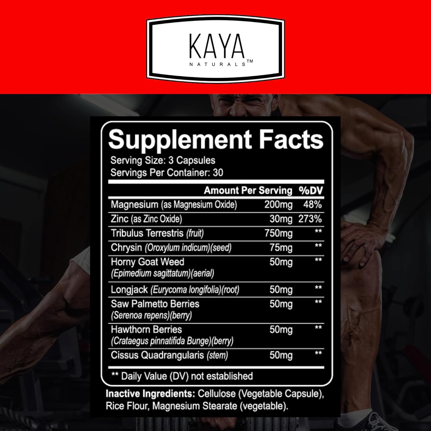 kaya-naturals-ultra-testosterone-booster-with-tongkat-ali-horny-goat-weed-tribulus---natural-workout-supplement-for-men---energy-stamina-strength---90-count-2