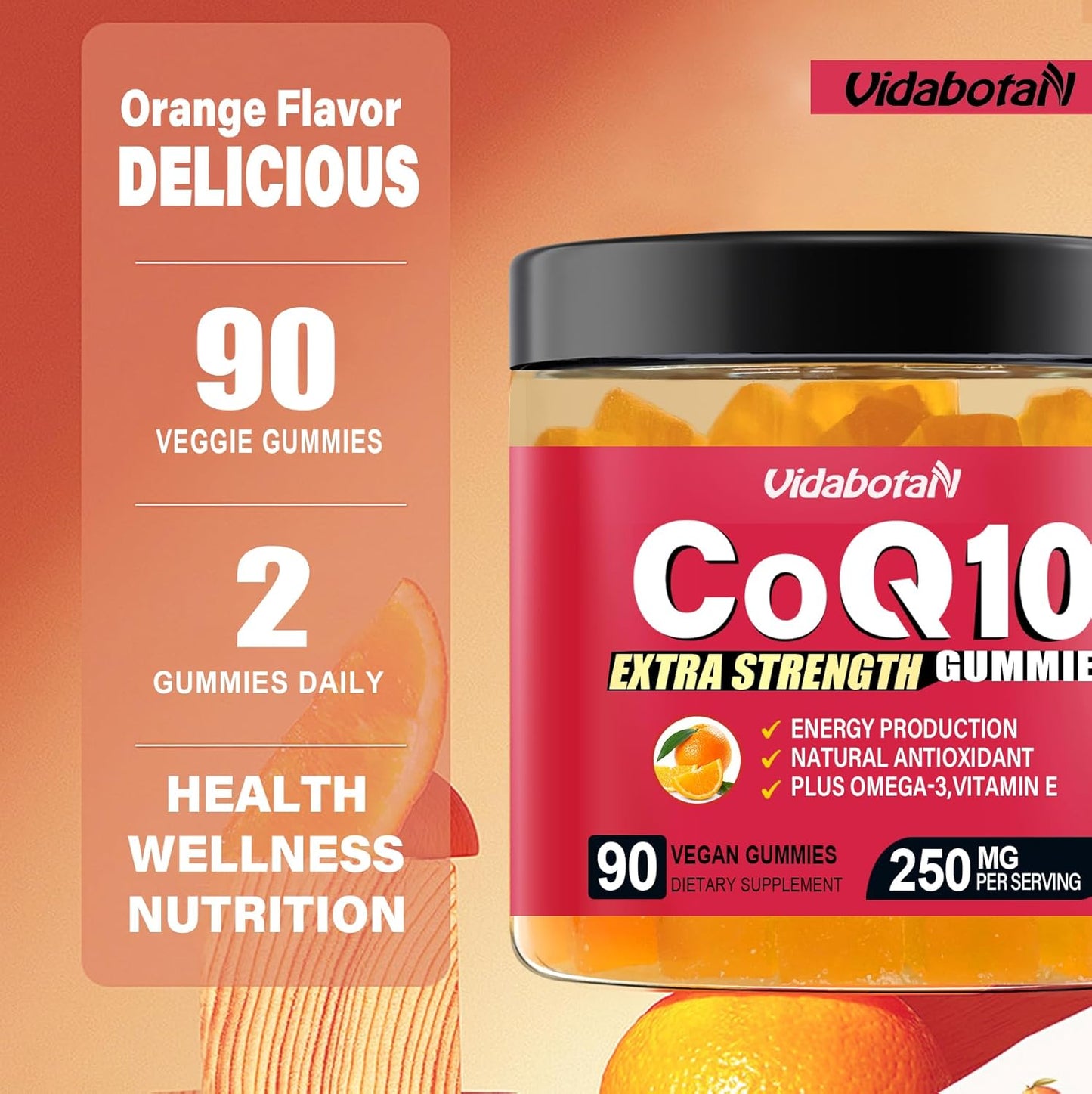 sugar-free-coq-10-gummies-250mg-with-vitamin-e-omega-3---heart-energy-support---orange-flavor---vegan---90-chewable-gummies-6