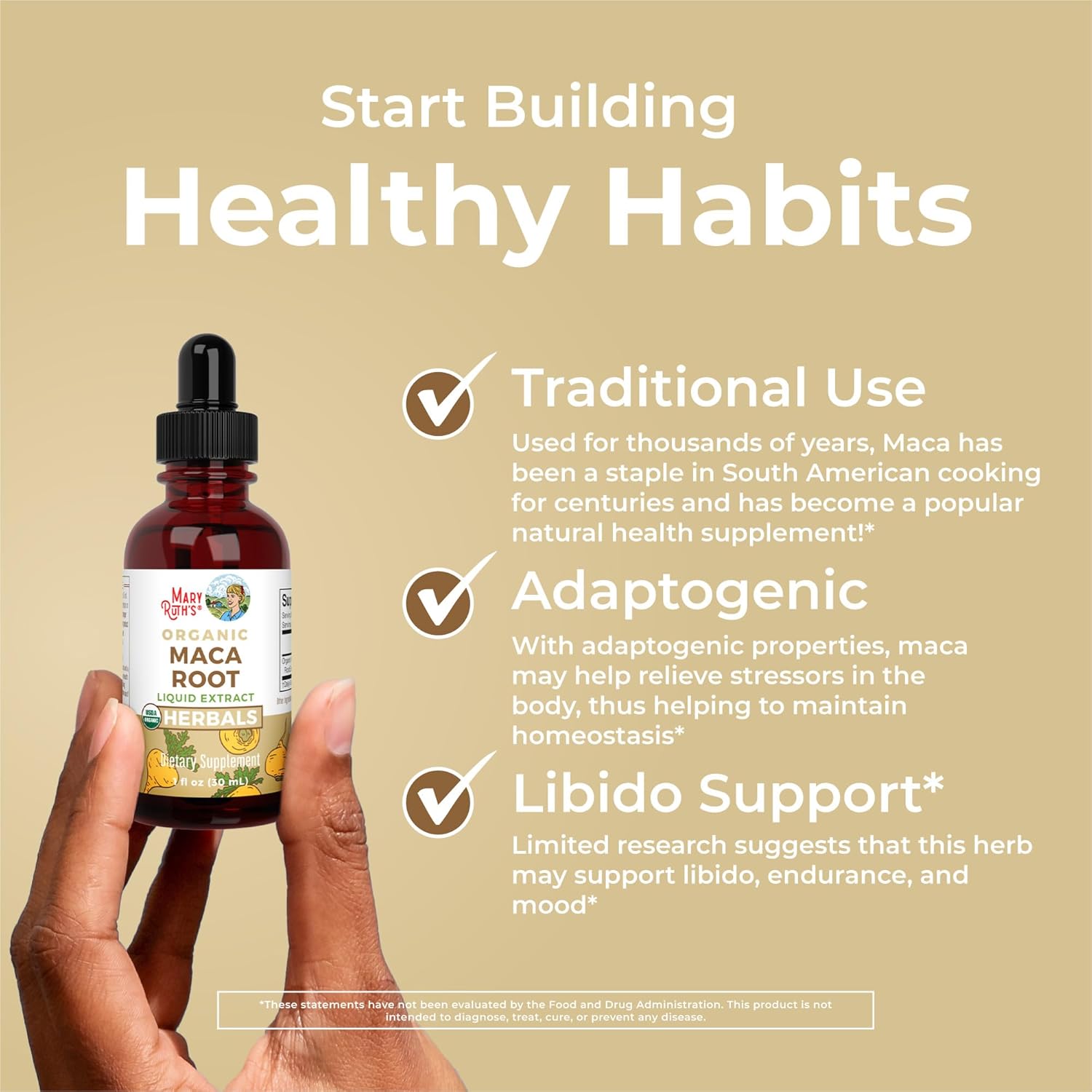 MaryRuth Organics Maca Root Liquid Extract - 1 Fluid Ounce - Organic Vegan Supplement for Energy Boost and Hormone Balance - Espot.com.au