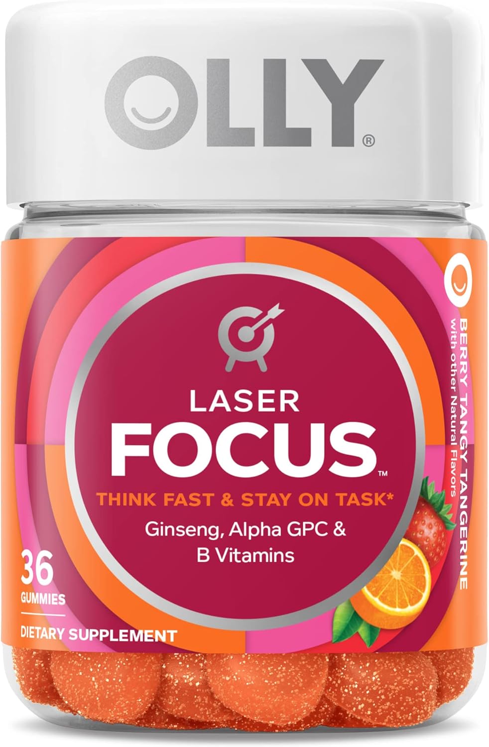 Bundle: OLLY Fiber Gummy Rings 50ct + Laser Focus Gummy 36 Count for Optimal Wellness - Espot.com.au