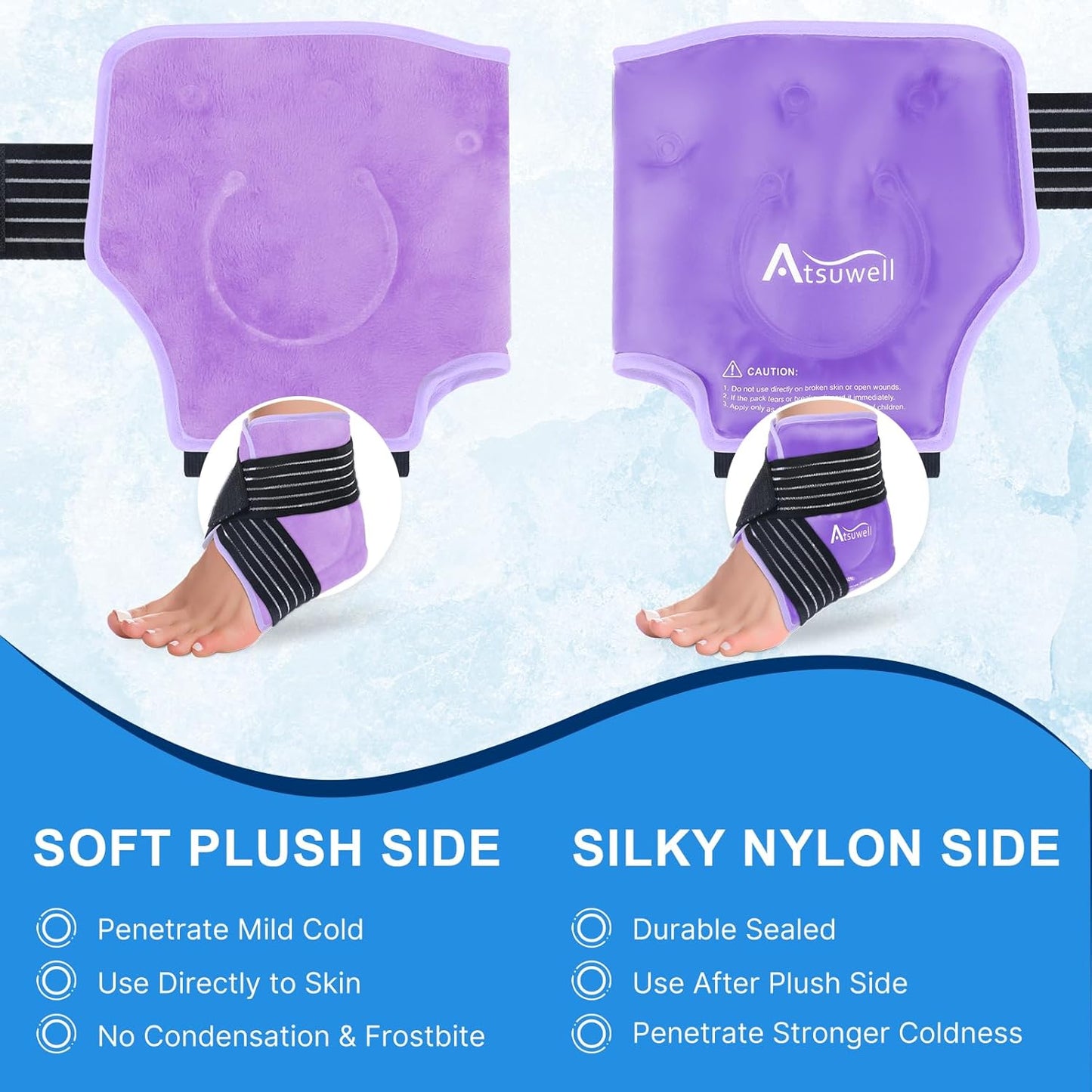 flexible-ankle-ice-pack-wrap-with-reusable-gel-for-cold-compression---purple-color-for-women-and-men---soothing-relief-for-ankle-foot-and-heel-6
