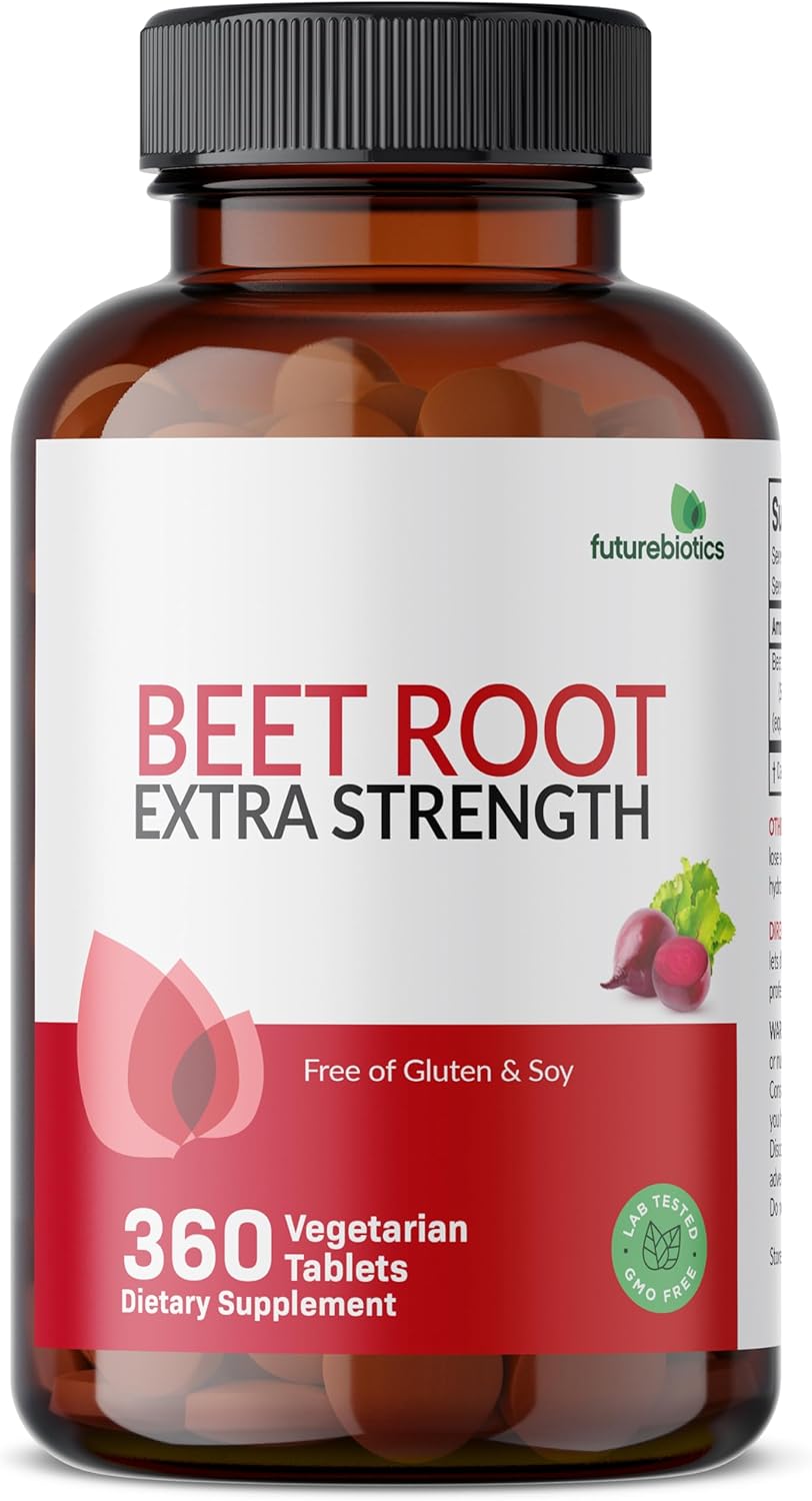 Extra Strength Non-GMO Beet Root Supplement - 360 Vegetarian Tablets by Futurebiotics - Espot.com.au