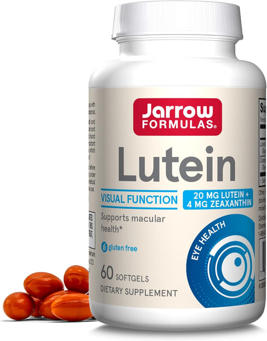 Jarrow Formulas Lutein 20mg with Zeaxanthin Softgels - Visual Function & Macular Health Support - 60 Day Supply - Espot.com.au