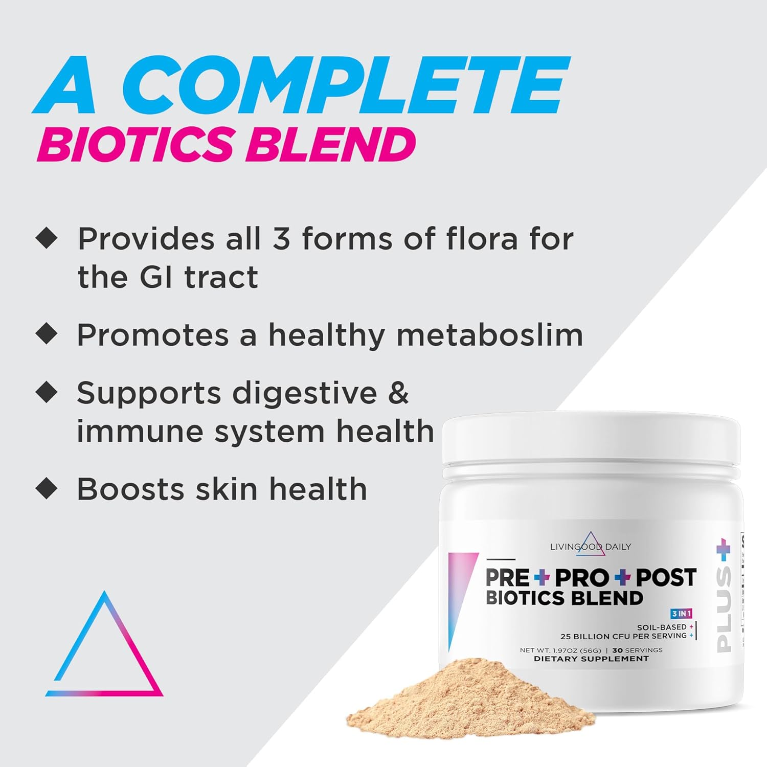 livingood-daily-pre-pro-post-biotics-blend-powder---digestive-health-supplement-with-prebiotics-and-probiotics-for-men-and-women---non-gmo-gut-health-support---30-servings-2