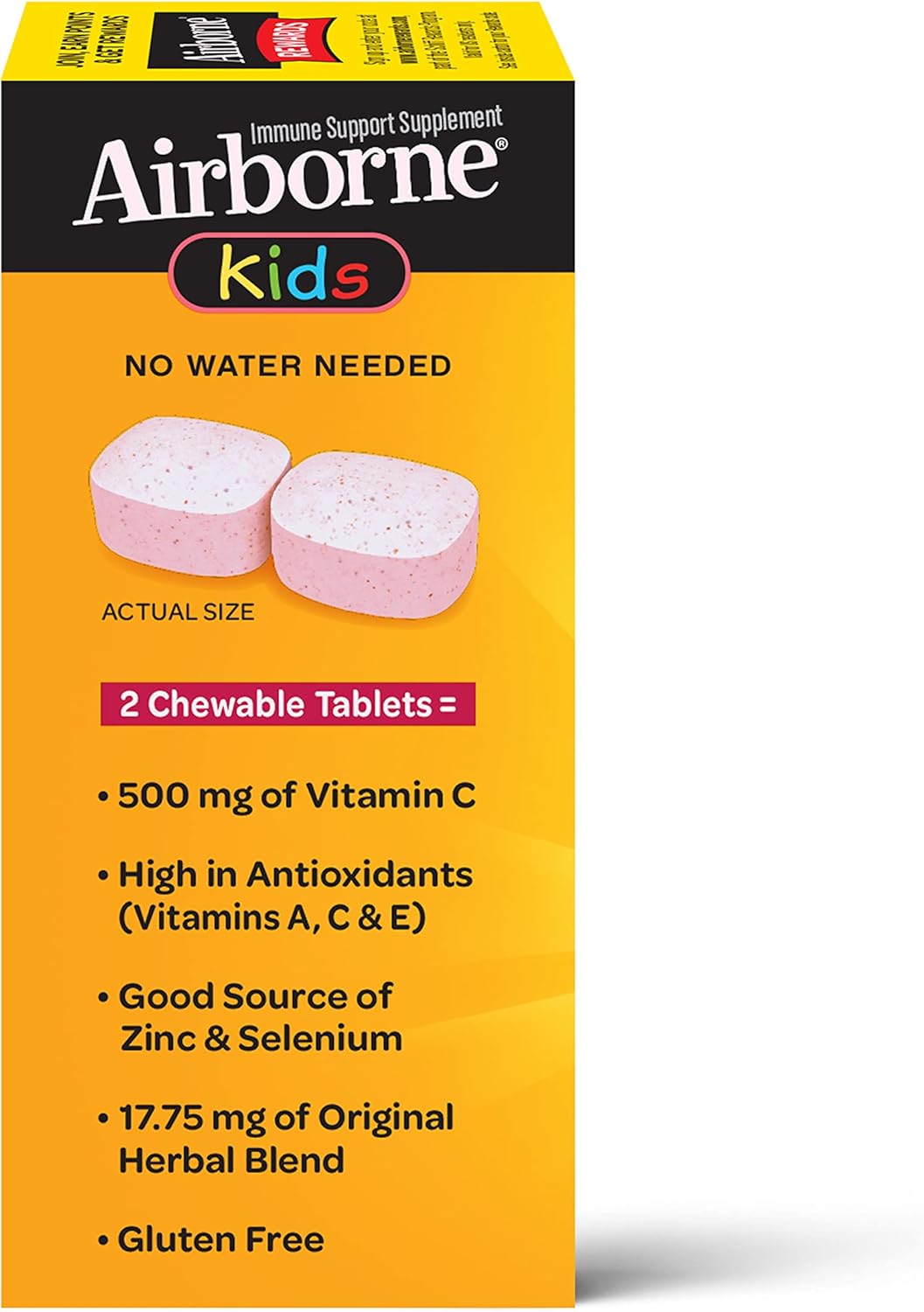 Kids Immune Support Chewable Tablets - 500mg Vitamin C with Zinc, Antioxidant Vitamins A, C & E - Very Berry Flavor - 32 Tablets - Espot.com.au