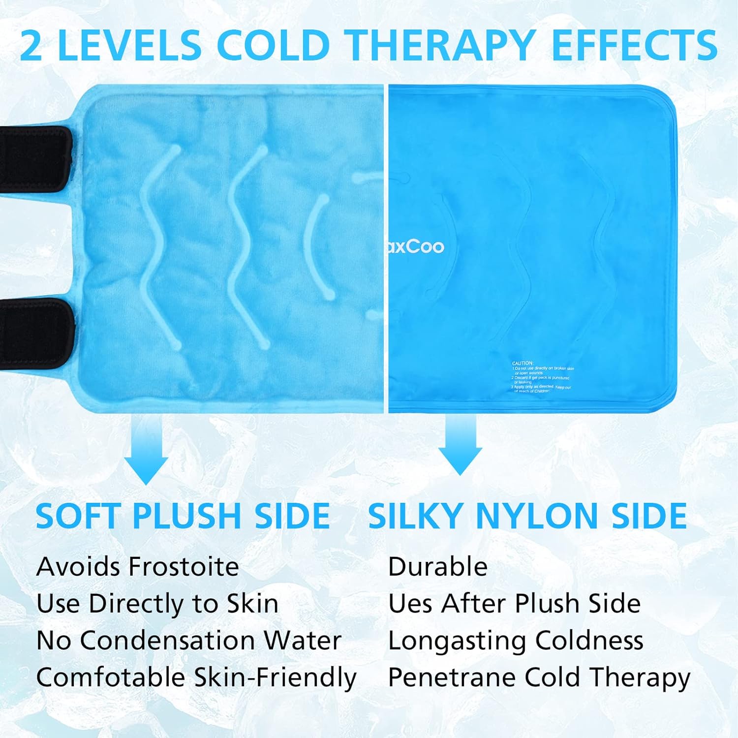 XXL Knee Ice Pack Wrap - Gel Cold Pack for Pain Relief & Swelling Post-Surgery - Reusable Large Ice Pack for Knee Injuries - RelaxCoo - Espot.com.au