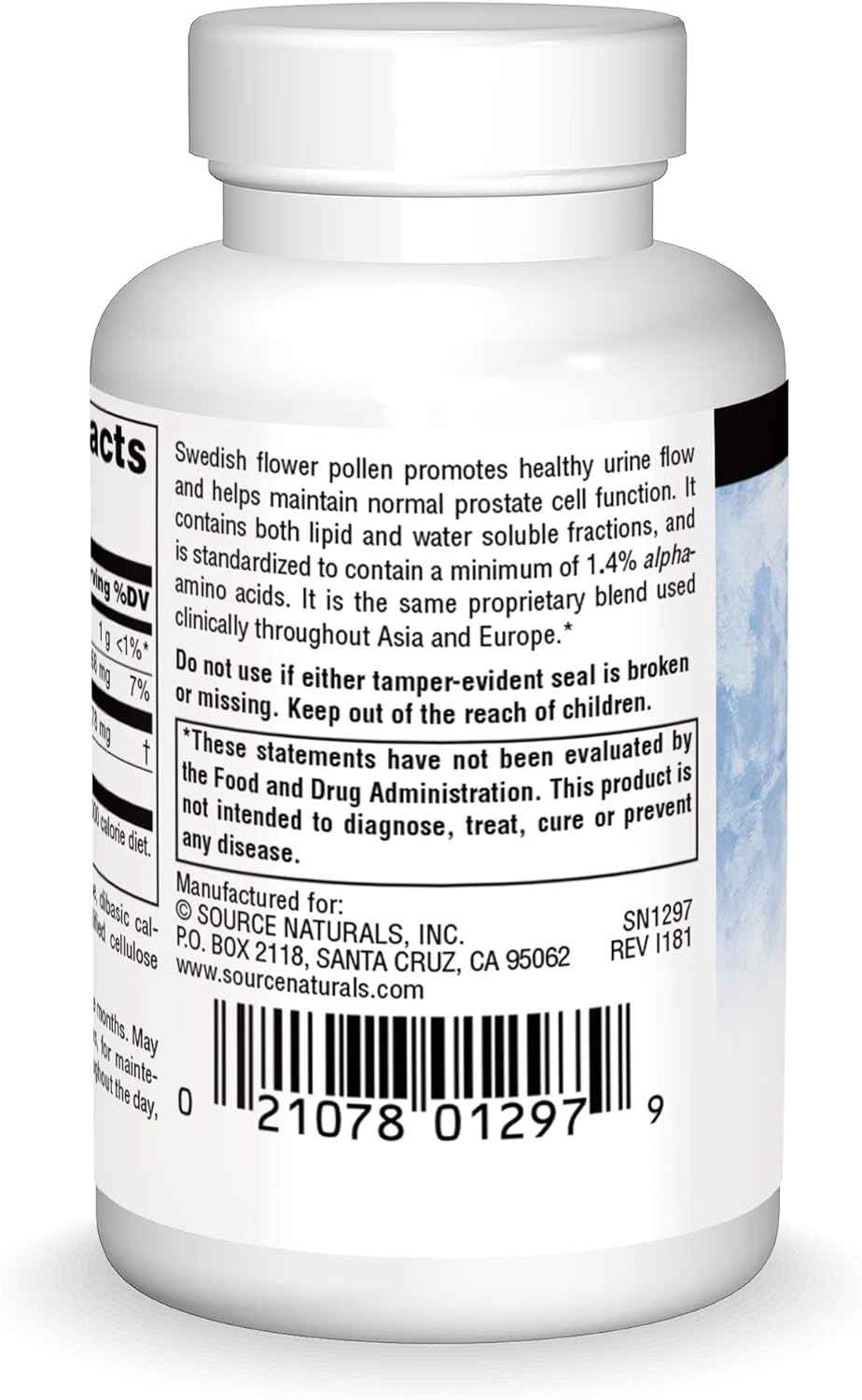 Support Prostate Health and Urine Flow with Source Naturals Swedish Flower Pollen - 90 Tablets