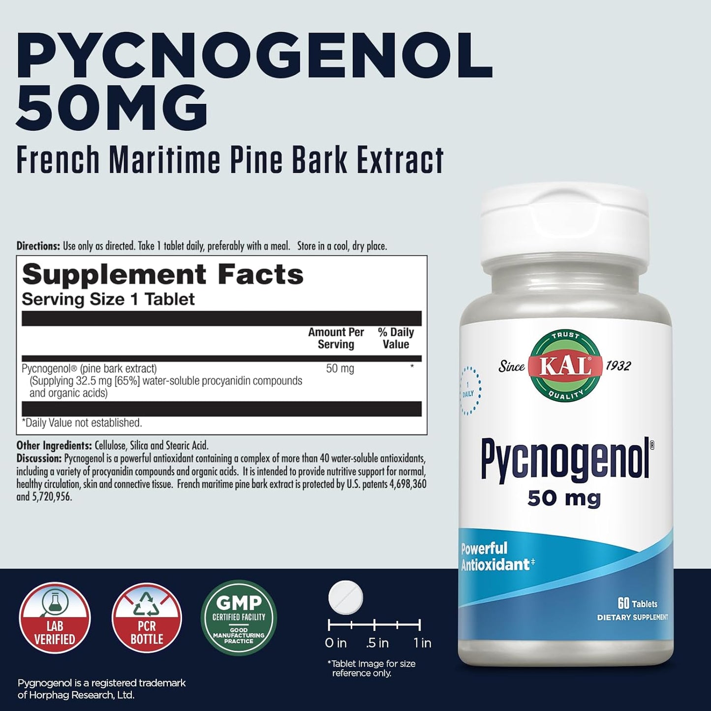 60-count-kal-pycnogenol-tablets---50-mg-strength-for-antioxidant-support-and-cardiovascular-health-2