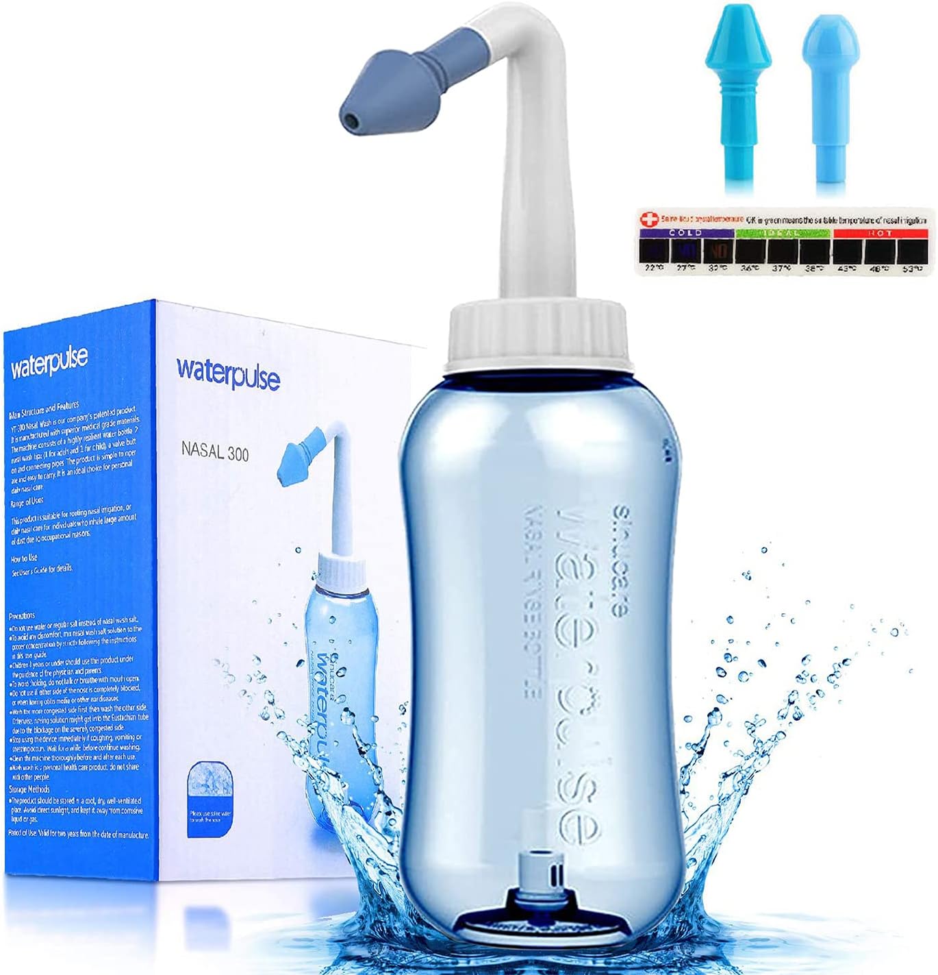 300ml-darate-neti-pot-sinus-rinse-bottle-for-adult-kid---bpa-free-nose-wash-cleaner-pressure-rinse-nasal-irrigation-with-sticker-thermometer-1