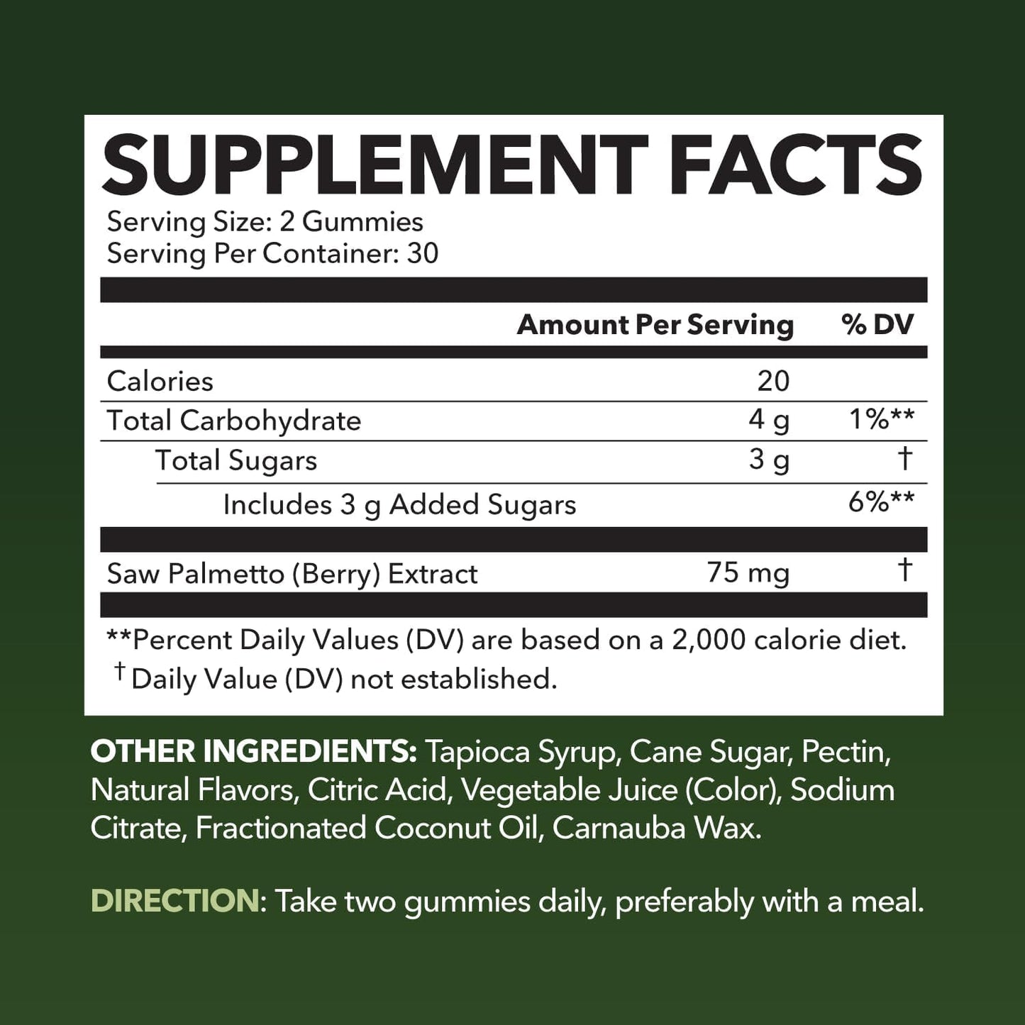 Saw Palmetto Gummies for Men - Hair Health & Balding Support - 60 Count - Raspberry Flavor - Vegan & Non-GMO - 1 Month Supply - Espot.com.au