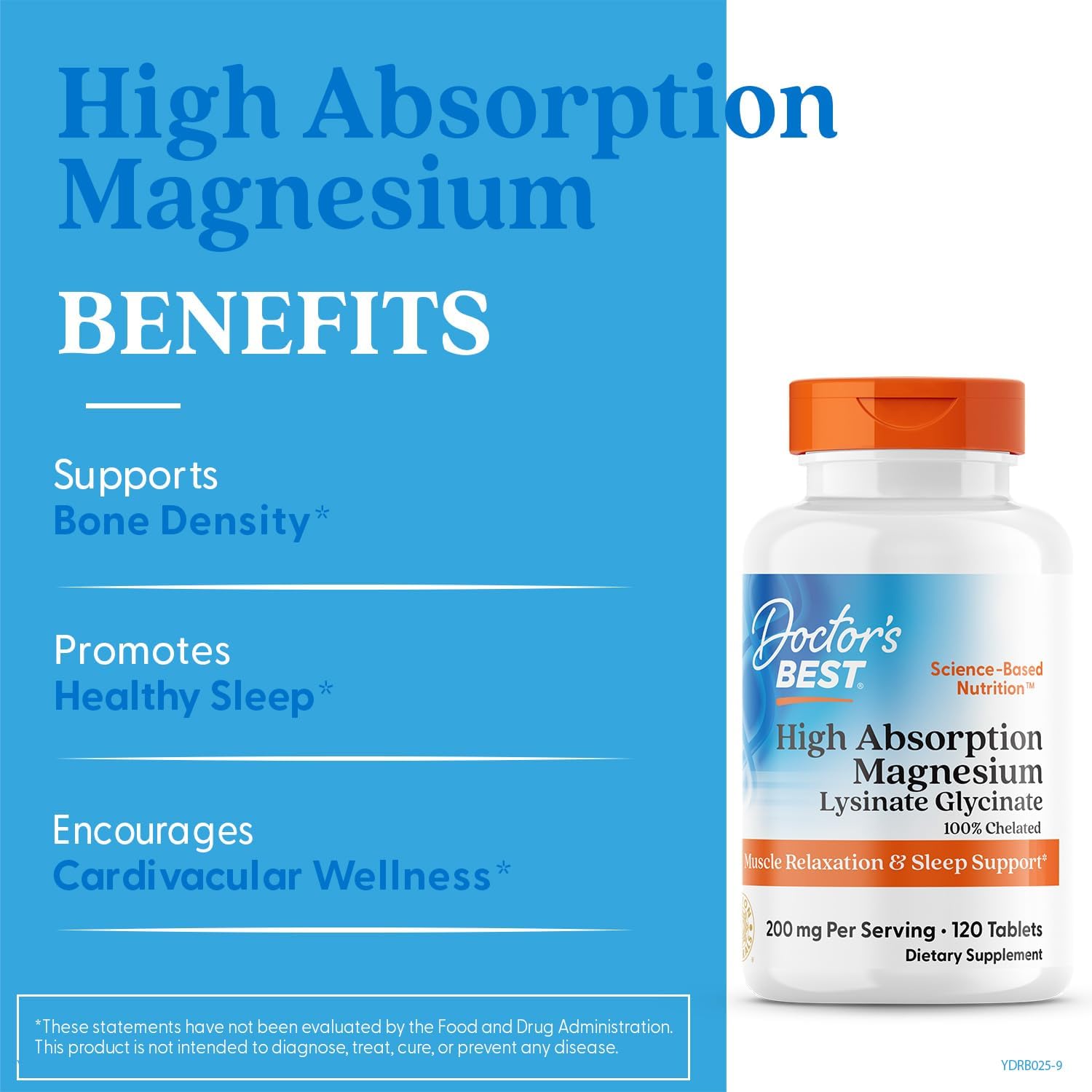 High Absorption Magnesium Glycinate Lysinate Tablets - 100mg, 120 Count - Doctor's Best TRACCS Chelated, Non-GMO, Vegan, Gluten & Soy Free - Espot.com.au