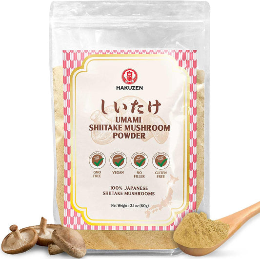 Organic Japanese Shiitake Mushroom Powder - Umami Seasoning for Cooking, 2.1 Oz (60g), Gluten-Free & Vegan - No Additives - Ideal for Soups - Espot.com.au