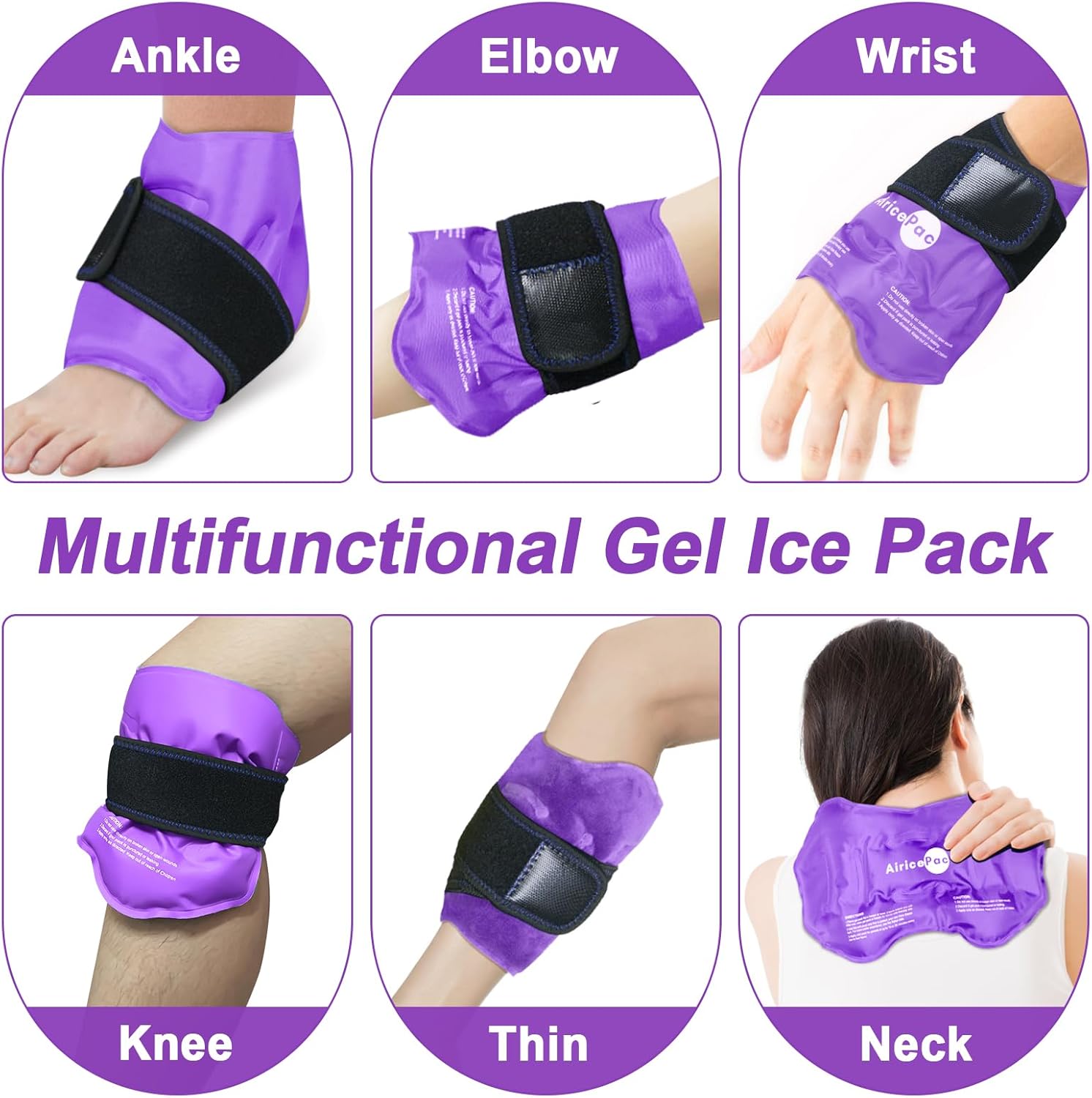 Ankle Ice Pack Wrap for Swelling and Pain Relief - Reusable Cold Compress Therapy for Ankle Injuries, Sprains, Achilles, Tendonitis, Plantar Fasciitis - AiricePac 2 - Espot.com.au