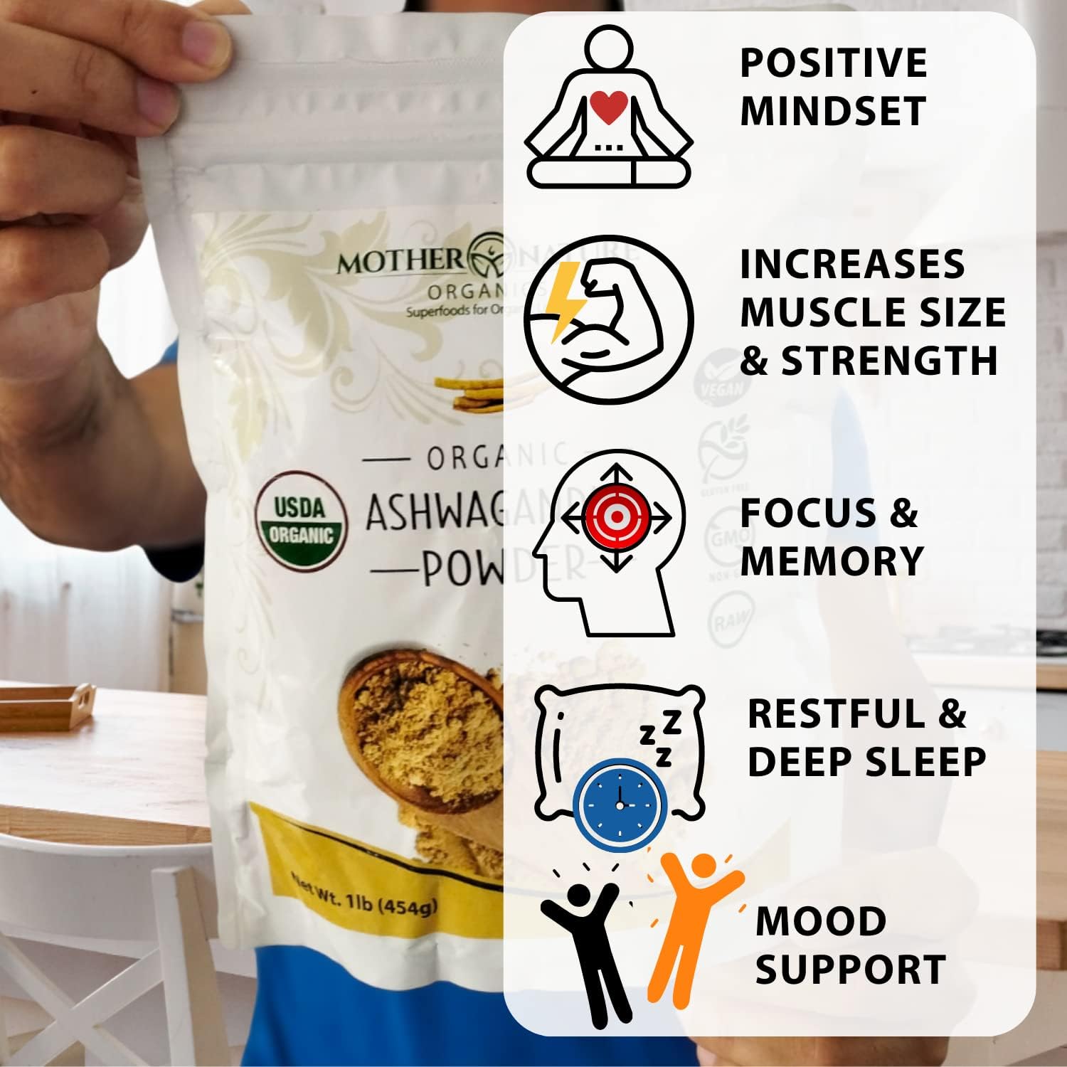 usda-organic-certified-ashwagandha-powder---100-pure-superfood-supplement-for-organic-living---raw-powerful-adaptogen-herb---non-gmo-vegan-gluten-free---1lb-bag-by-mother-nature-organics-5