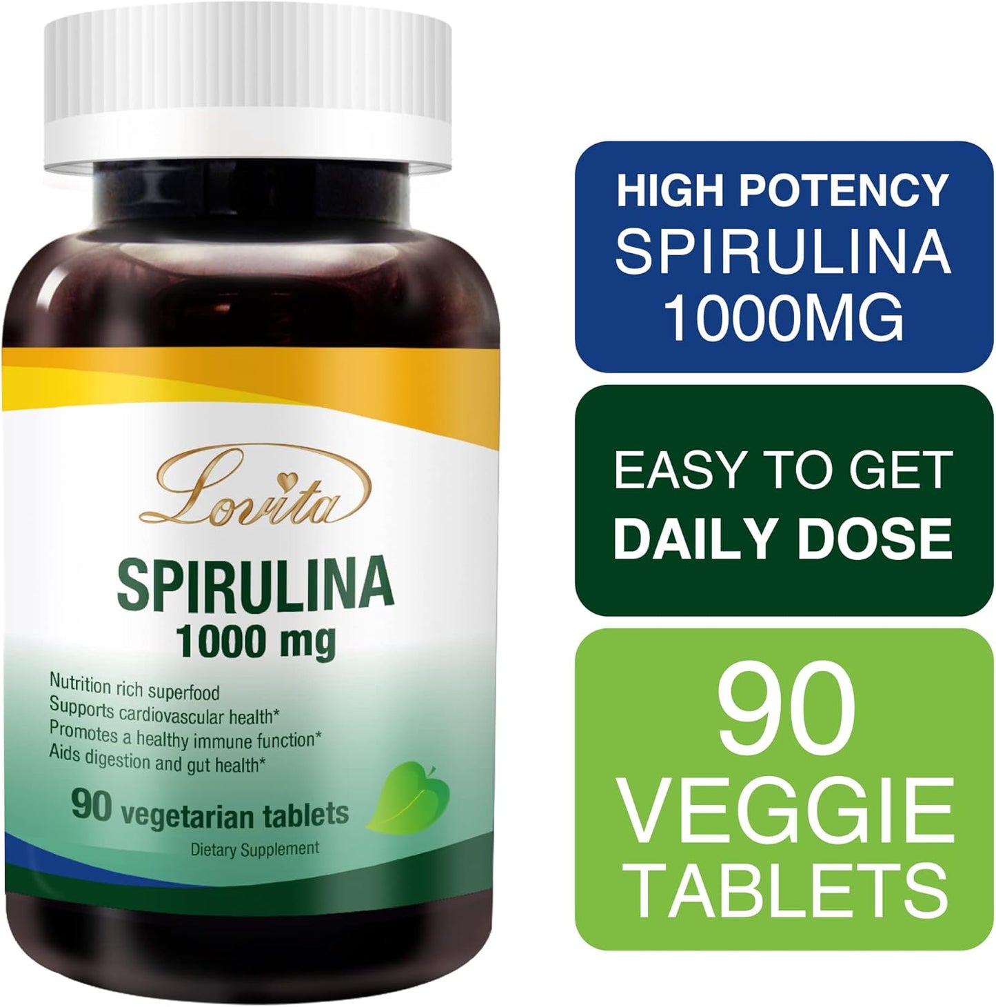 Organic Spirulina Tablets - 1000mg, Vegan Multivitamin Superfood - 90 Tablets - Espot.com.au