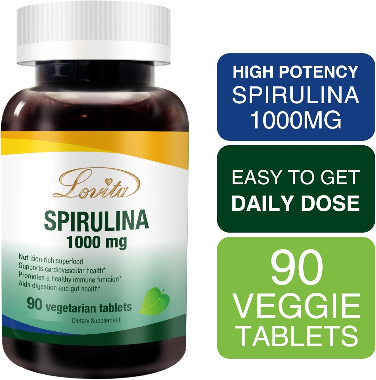 Organic Spirulina Tablets - 1000mg, Vegan Multivitamin Superfood - 90 Tablets - Espot.com.au