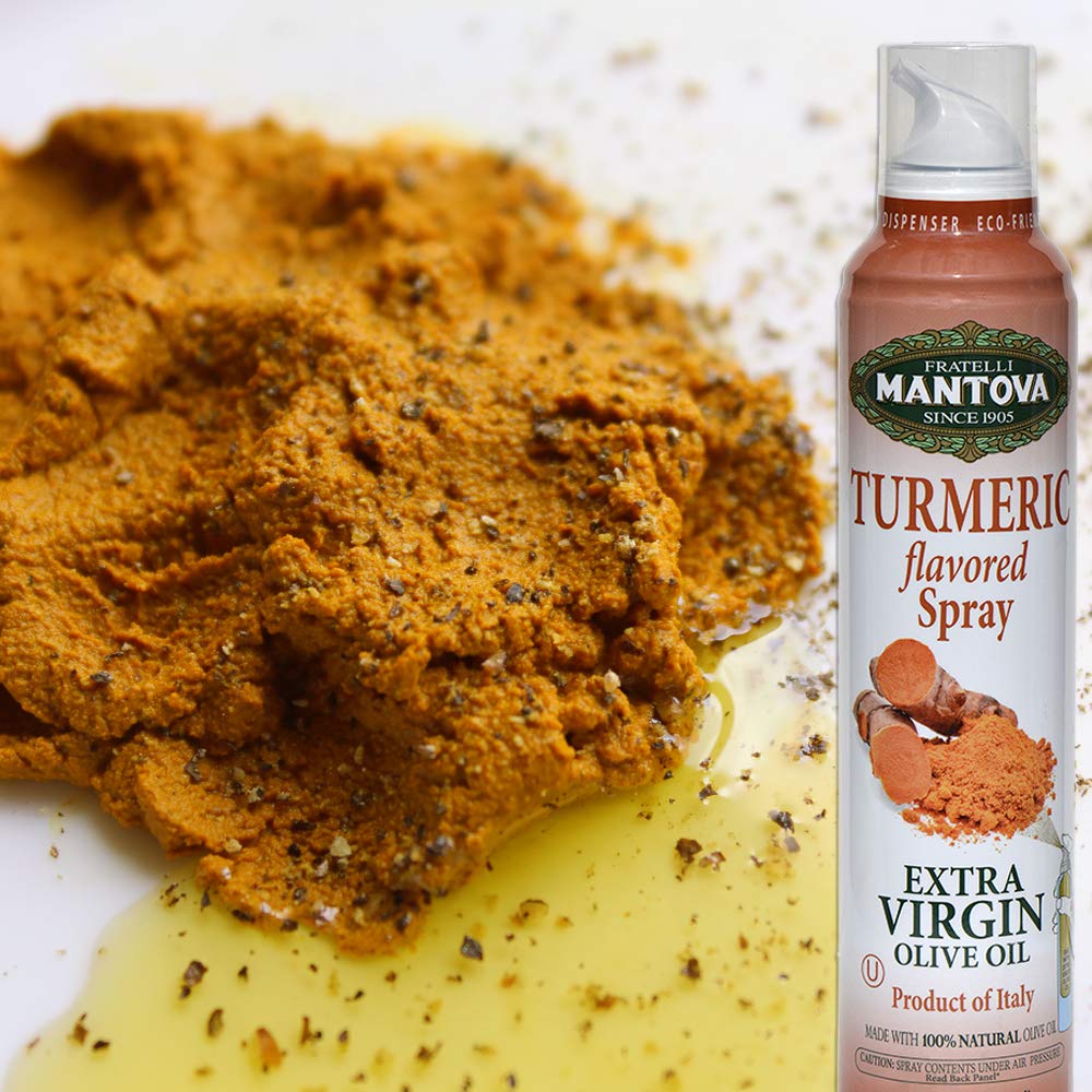 mantova-turmeric-flavored-extra-virgin-olive-oil-spray---100-natural-heart-healthy-cooking-oil-from-italy---perfect-for-salads-and-pasta---8-oz-dispenser-bottle-with-no-waste-spraying-3