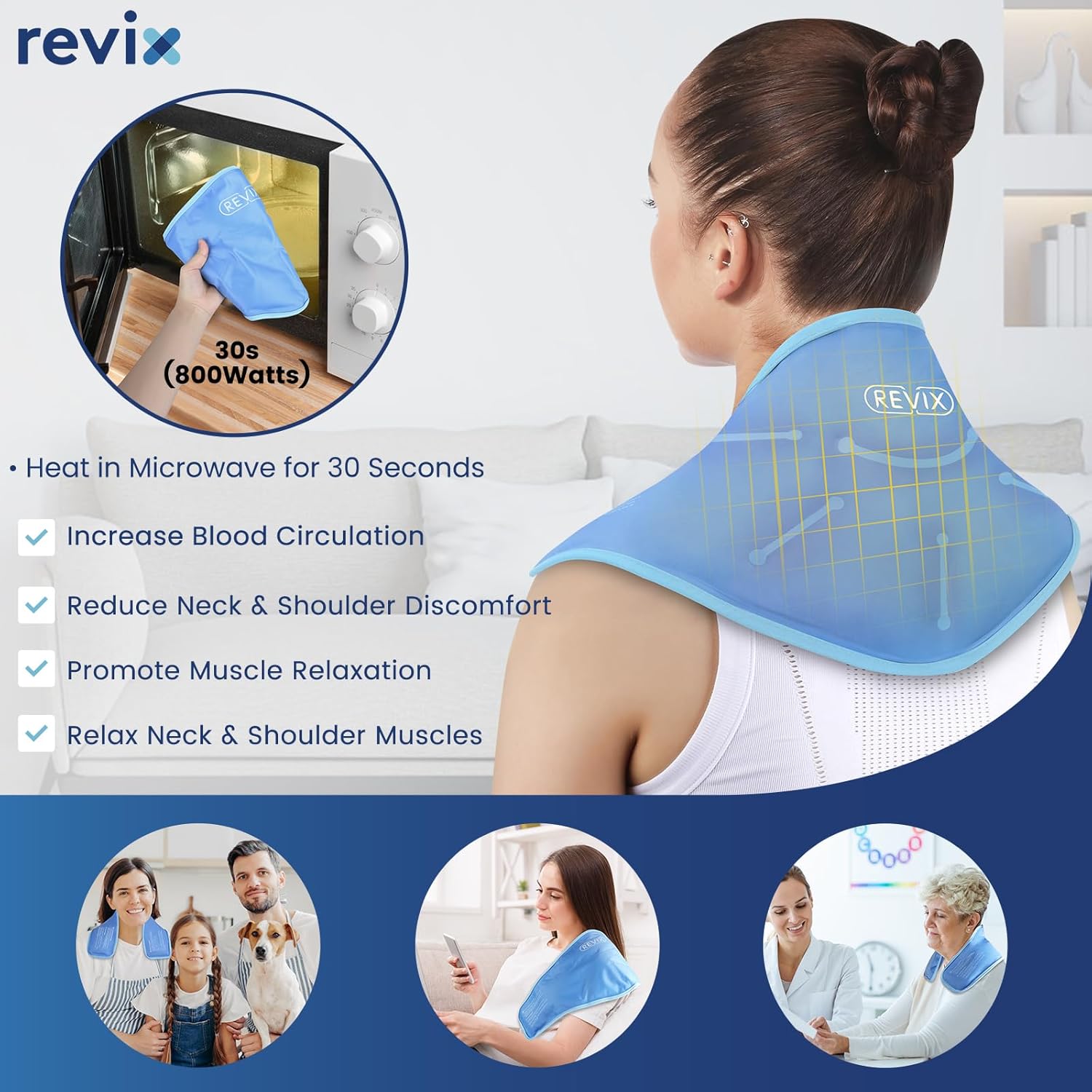 REVIX Neck Ice Pack: Reusable Shoulder Cooling Wrap for Comfort & Recovery. Hot Cold Gel Pack for Post-Workout Fatigue with Soft Plush Lining - Espot.com.au