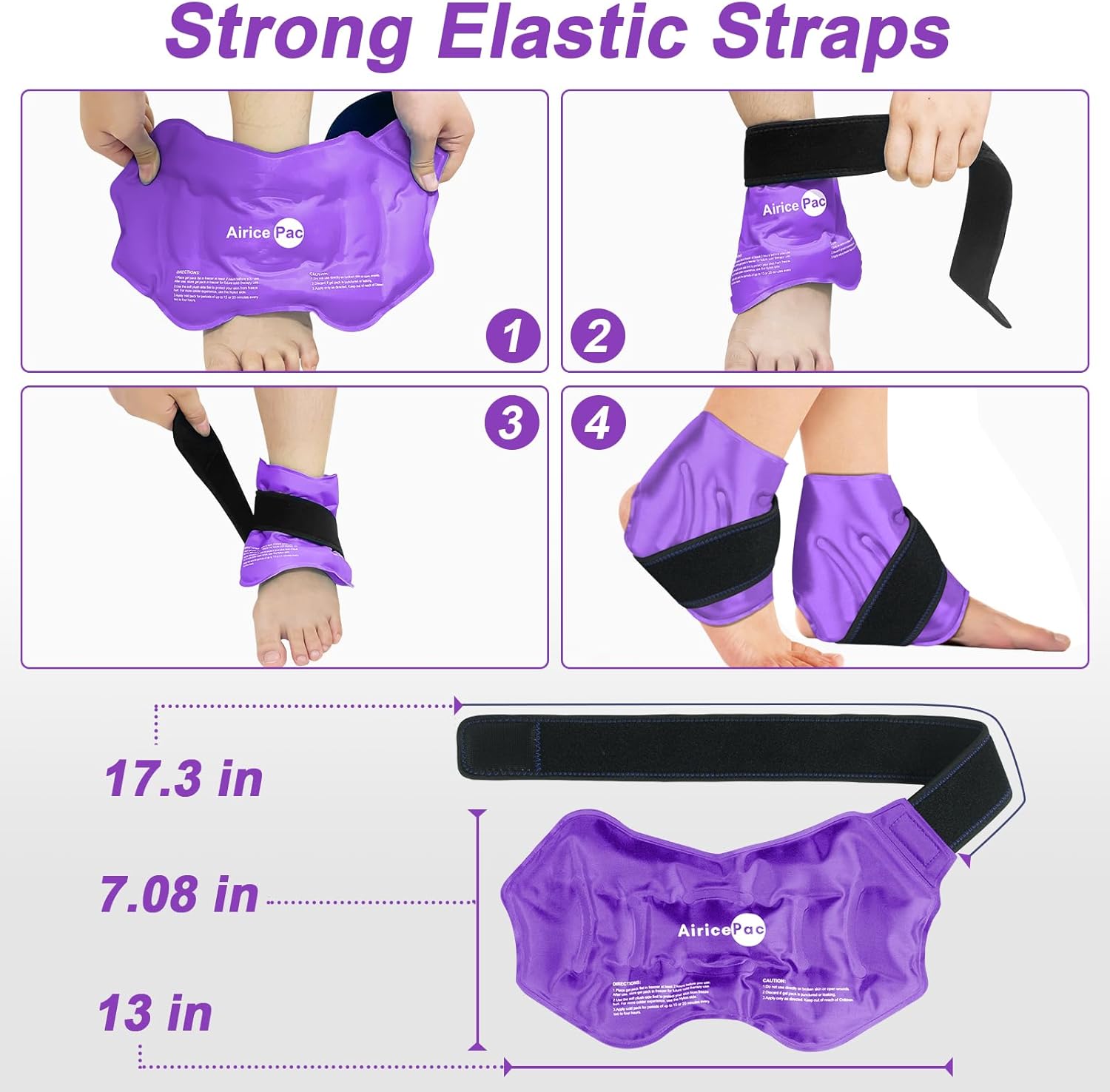 Ankle Ice Pack Wrap for Swelling and Pain Relief - Reusable Cold Compress Therapy for Ankle Injuries, Sprains, Achilles, Tendonitis, Plantar Fasciitis - AiricePac 2 - Espot.com.au
