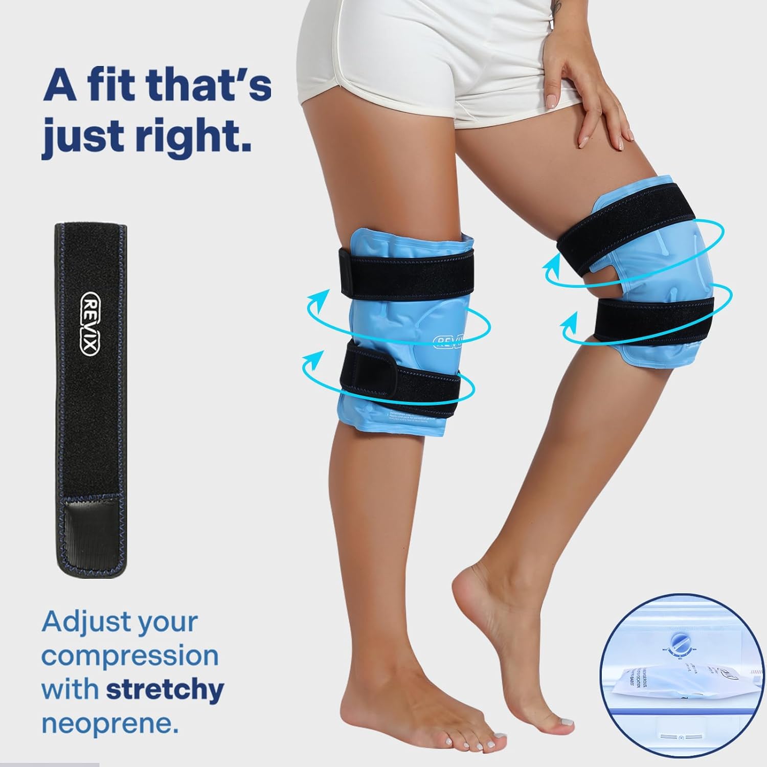 Reusable Gel Ice Knee Wraps for Pain Relief - Cold Compression Packs for Sore Muscles and Joints - Hands-Free Application - Set of 2 - Espot.com.au