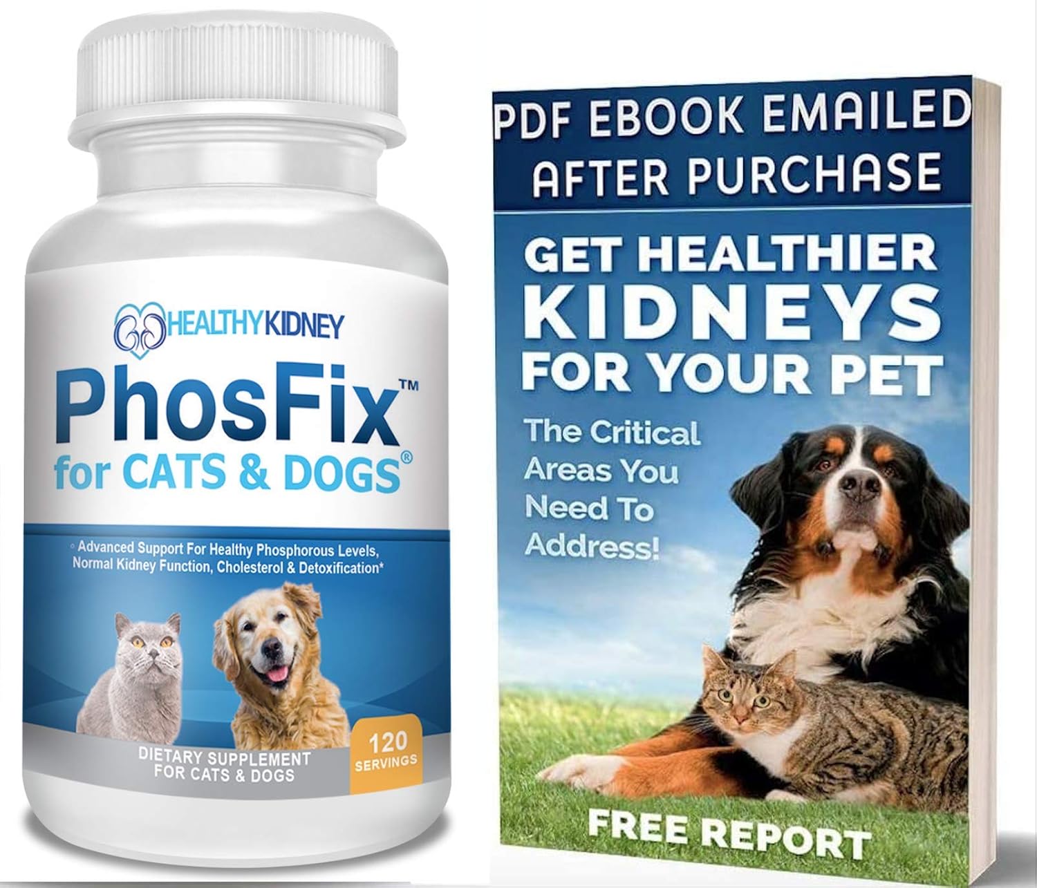 PhosFix Kidney Health Supplement for Cats & Dogs - Supports Normal Phosphorus Levels and Kidney Function - Natural Chitosan Formula for Kidney Restoration - Espot.com.au