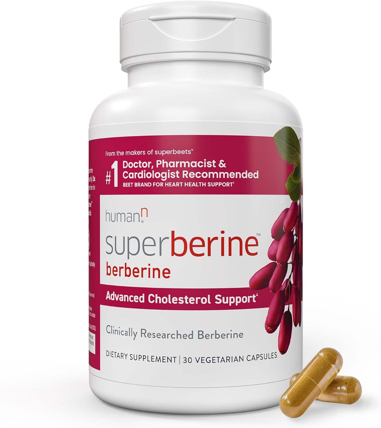 humanN SuperBeets Black Cherry Powder and SuperBerine Capsules - Boost Energy and Support Heart Health with Antioxidant-Rich Beetroot and Berberine Supplement - Espot.com.au