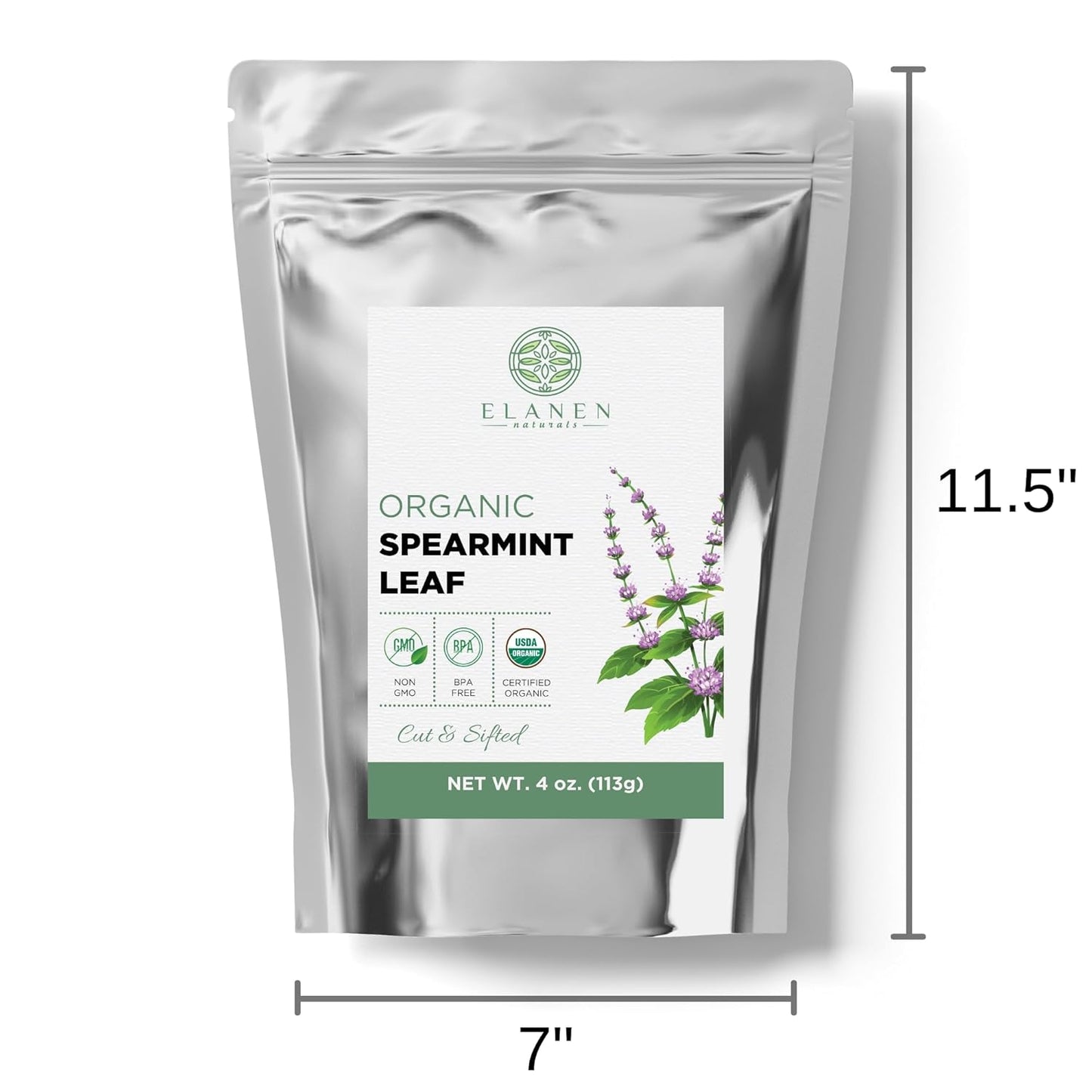 organic-spearmint-leaves-4-oz---usda-certified-loose-leaf-tea-dry-mint-cut-sifted---elanen-naturals-3
