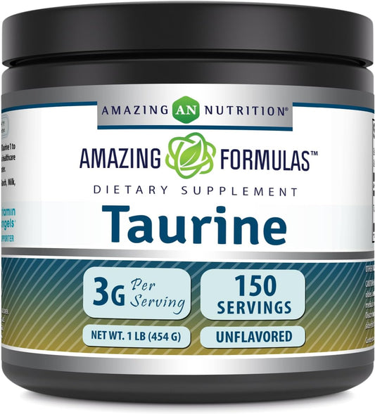 High Quality Non-GMO Taurine Powder Supplement | Gluten Free | Made in USA | 1 Lb (454 Grams) - Espot.com.au