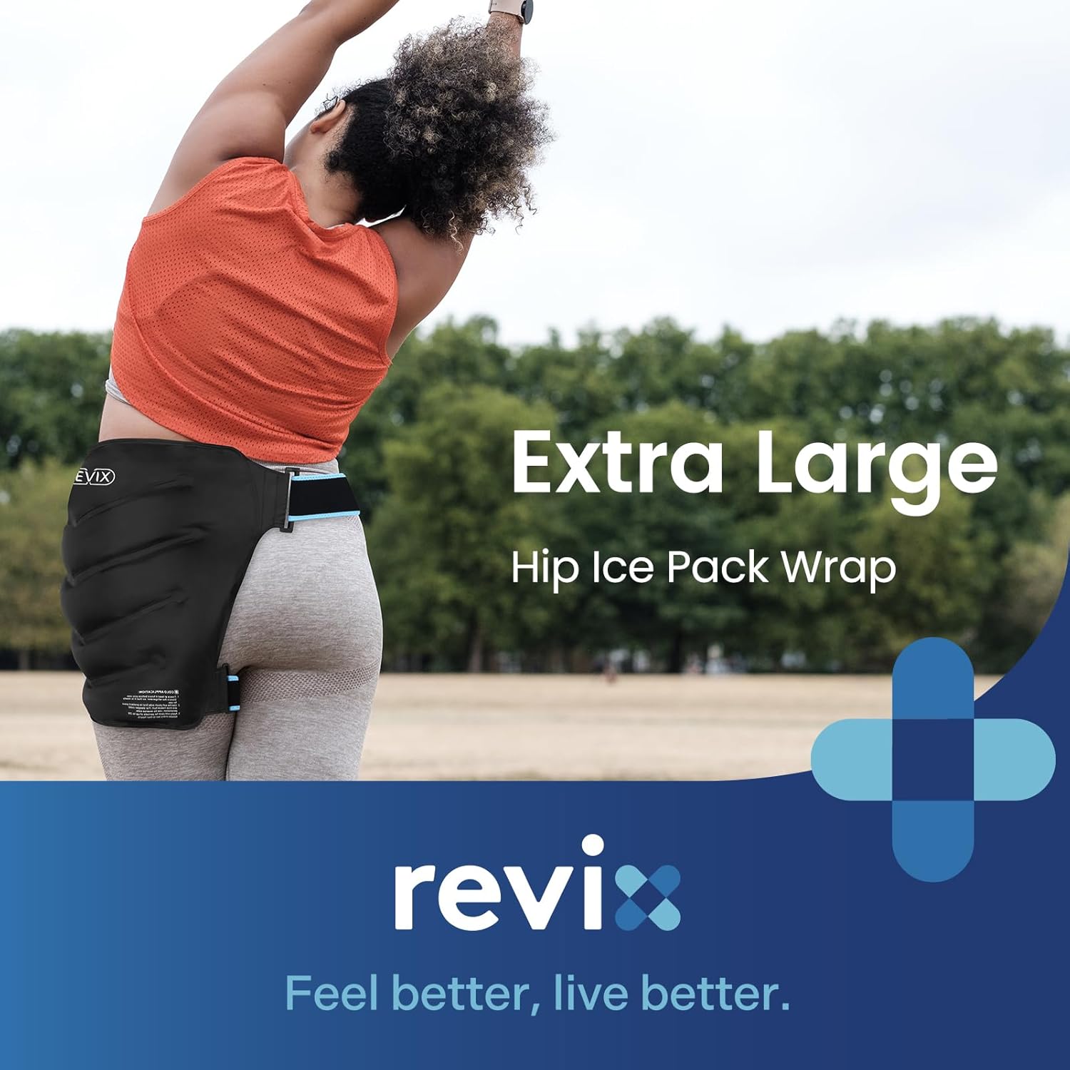 Large Hip Ice Pack Wrap for Surgery Recovery - Reusable Gel Cold Pack for Hip Replacement, Sciatic Nerve Pain Relief, Cold Therapy Compression Wrap for Hip Flexor - Black - Espot.com.au