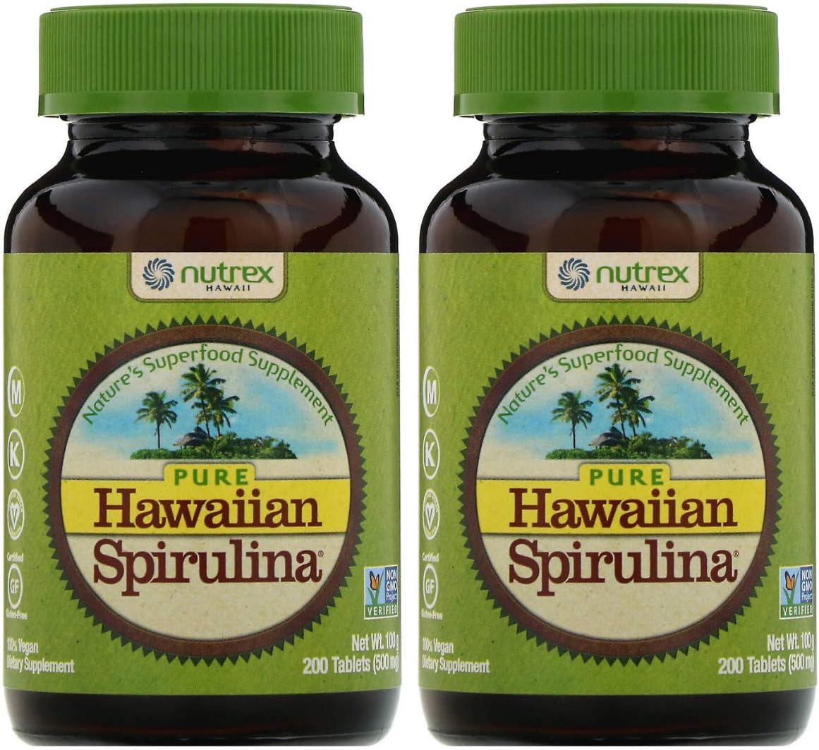 2-pack-nutrex-pure-hawaiian-spirulina-tablets---500mg-200-count---energy-boost-immune-support---vegan-non-gmo-superfood-from-hawaii-1