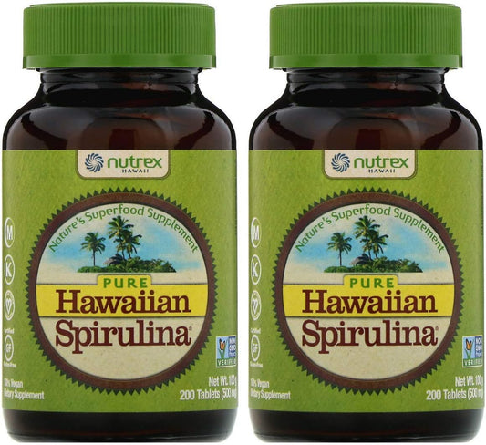 2-pack-nutrex-pure-hawaiian-spirulina-tablets---500mg-200-count---energy-boost-immune-support---vegan-non-gmo-superfood-from-hawaii-1