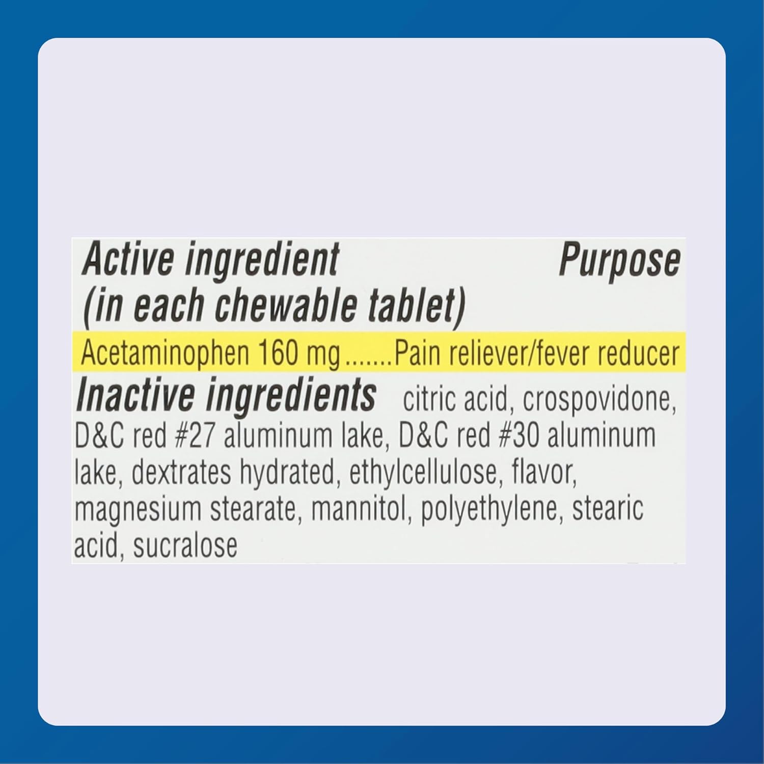 childrens-pain-relief-chewable-tablets---160mg-acetaminophen---fever-reducer-for-ages-2-11---aspirin-ibuprofen-free---24-count-pack-5