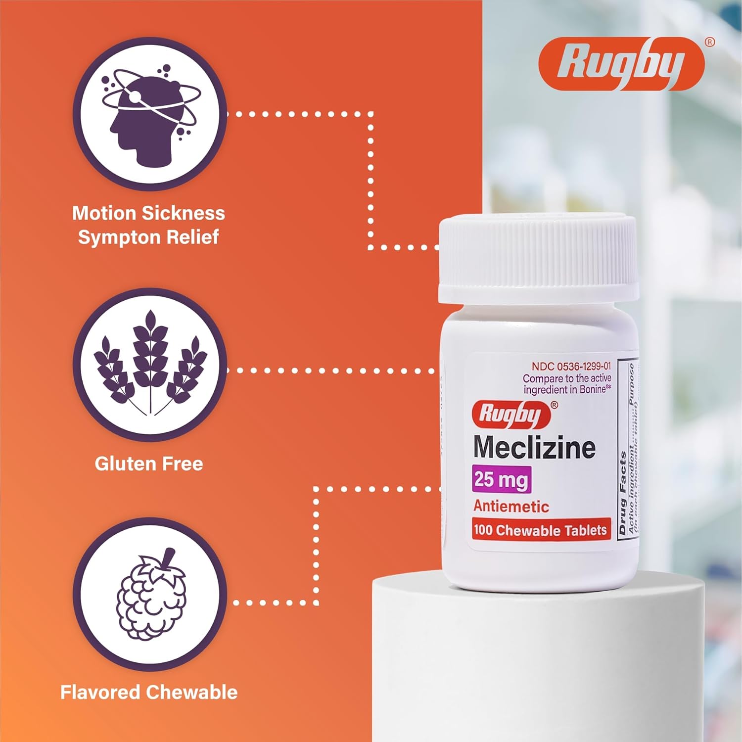 rugby-laboratories-meclizine-chewable-tablets-25mg---anti-nausea-motion-sickness-relief---300-tablets-4