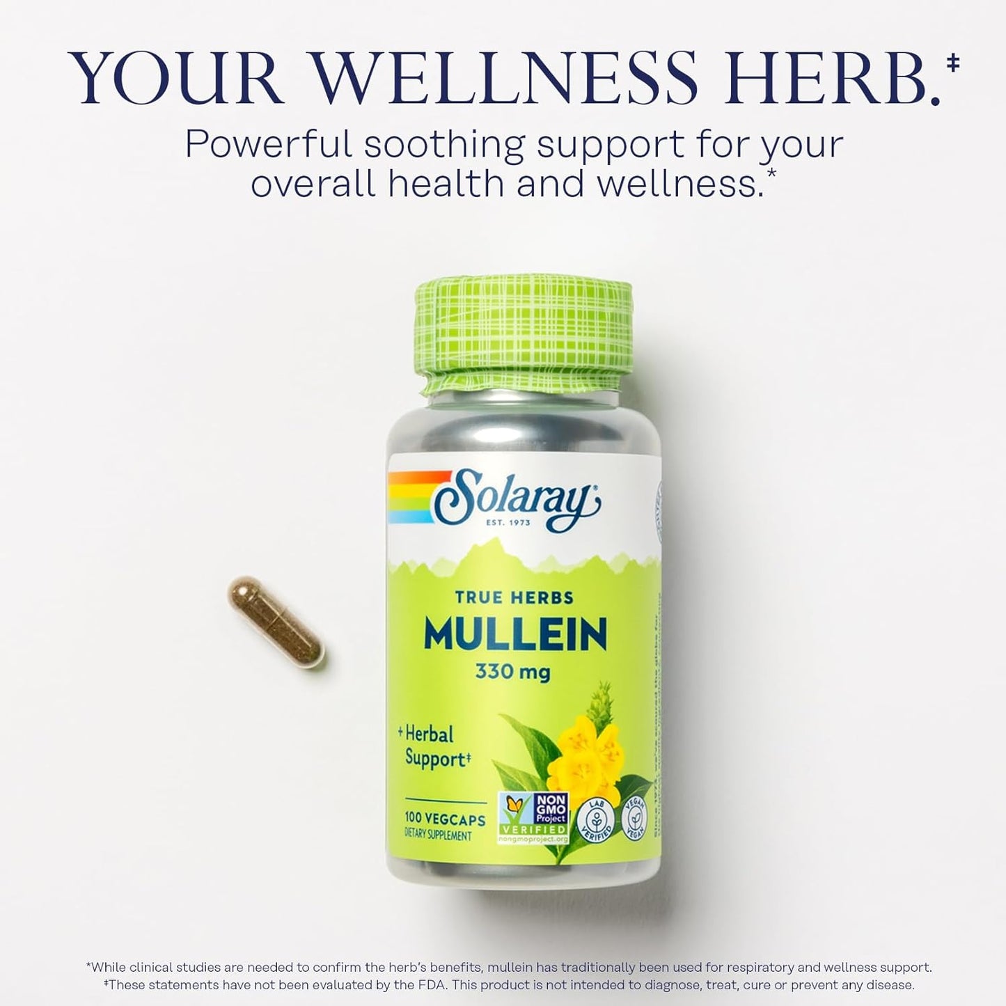 Vitamin C 1000mg with Mullein Leaf Wellness Bundle - Time Release Supplement for Wellness Support - Vegan Capsules with 60-Day Guarantee - 275/100 VegCaps - Espot.com.au