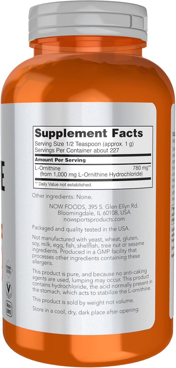 now-foods-sports-nutrition-l-ornithine-powder---supports-protein-metabolism-and-urea-detox---amino-acids-supplement---8-ounce-jar-2