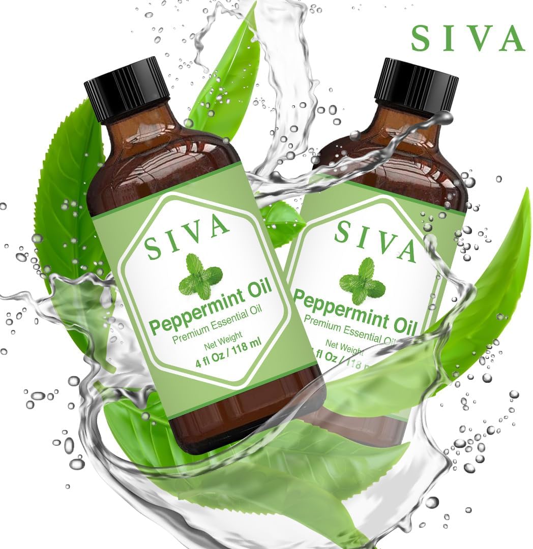 4-fl-oz-siva-organics-peppermint-essential-oil---natural-aromatherapy-oil-for-diffuser-skin-hair-scalp-and-body-massage---includes-dropper-4