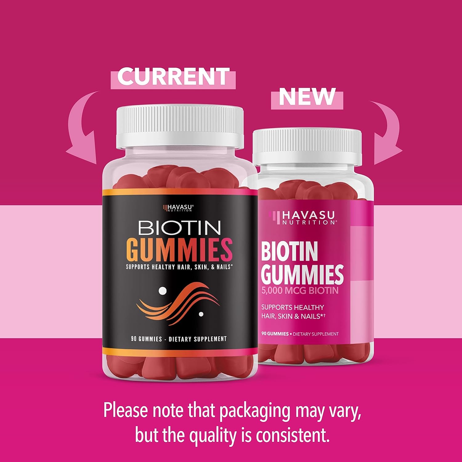 5000mcg Biotin Gummies for Hair, Skin, & Nails - Vegan Supplement - GLP-1 Nutritional Support - Promotes Healthy Hair & Skin - Vitamin B7 - Strawberry Flavor - 90 Count - Espot.com.au