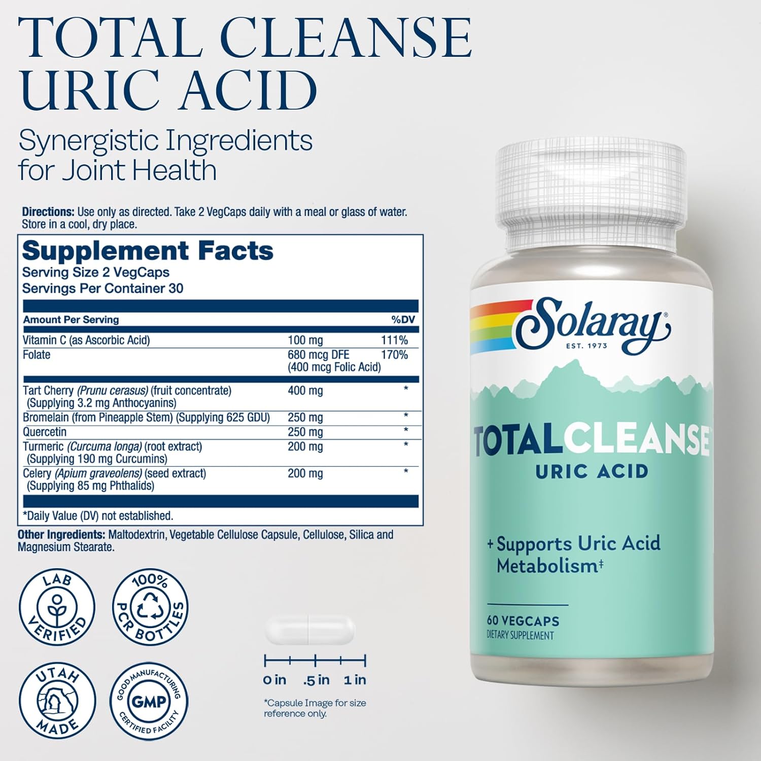 solaray-total-cleanse-uric-acid---joint-health-supplement-with-tart-cherry-celery-seed-turmeric-extract---supports-healthy-joints-uric-acid-levels---60-vegcaps-30-servings---60-day-guarantee-2