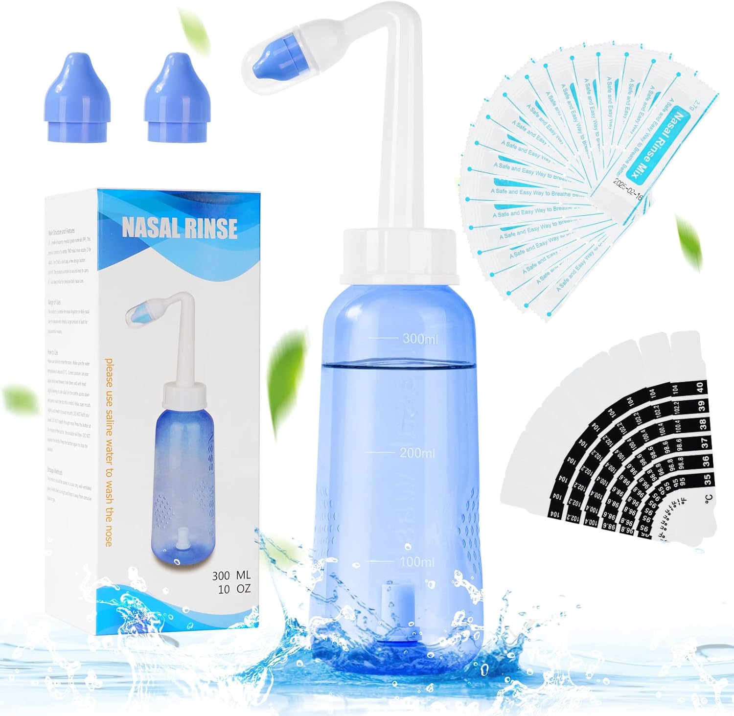 300ml-uraqt-neti-pot-nasal-rinse-kit-with-20-salt-packets---sinus-rinse-bottle-for-adult-and-kid---bpa-free---pressure-rinse-nasal-irrigation-1