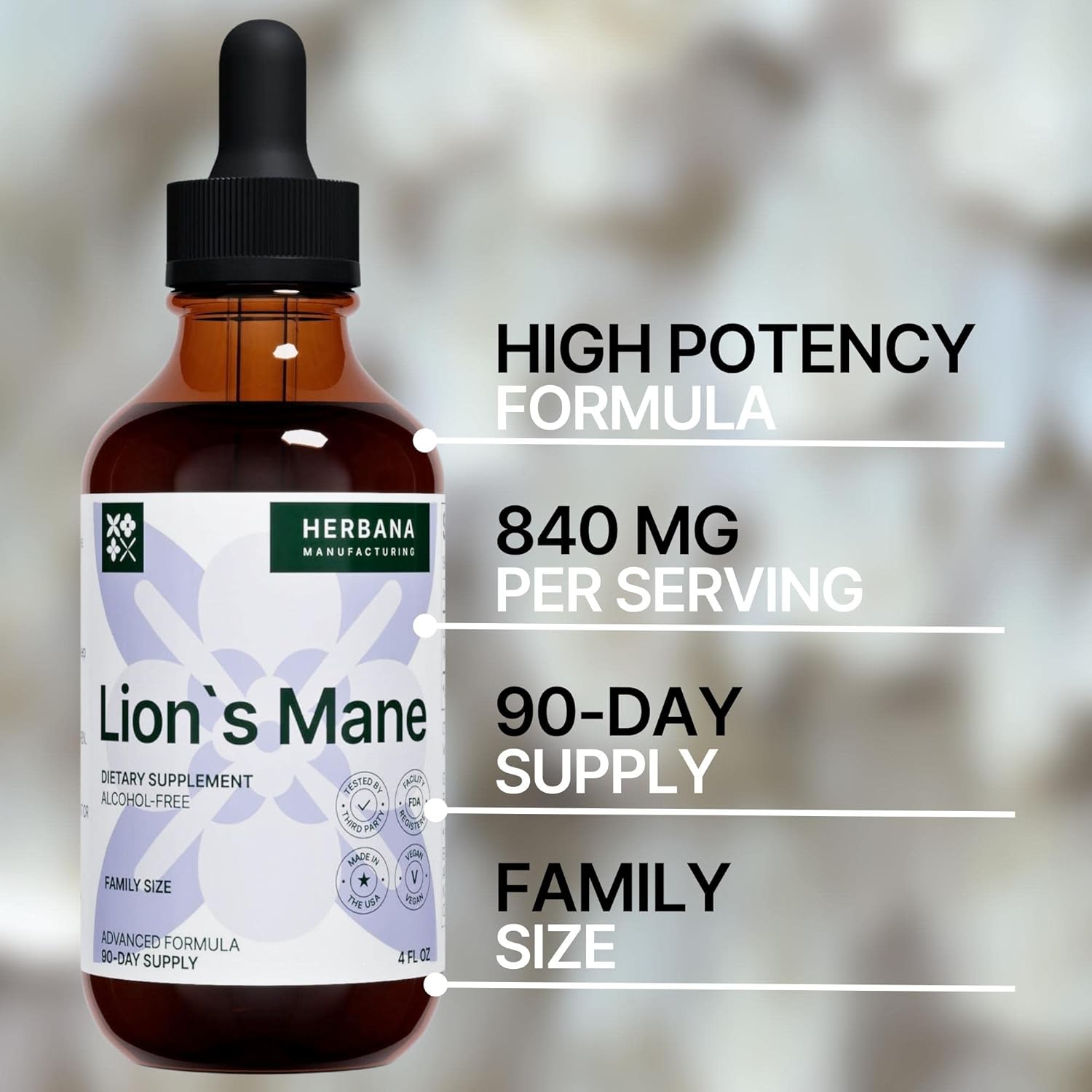 herbana-manufacturing-lions-mane-liquid-extract-4-fl-oz---mushroom-drops-for-brain-memory-mental-clarity-immune-support---high-potency-tincture---90-day-supply-3