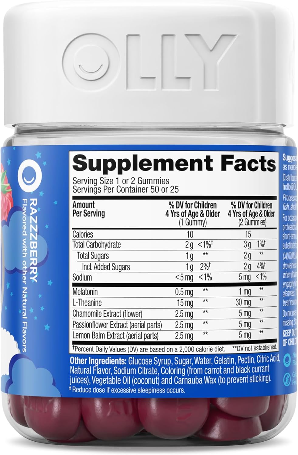 Children's Sleep Support Gummies with Melatonin, L-Theanine, Chamomile, Lemon Balm - 50 Count - Espot.com.au