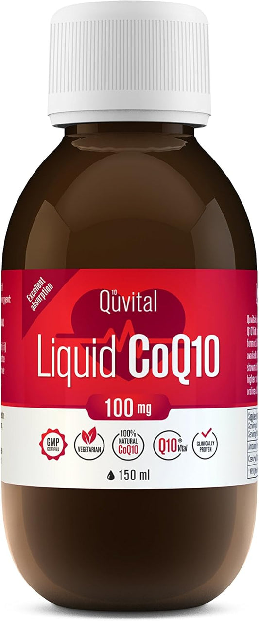 Valens Q10Vital CoQ10 100 mg Liquid - High Absorption Antioxidant for Heart Health, Energy, Anti-Aging, Skin - Apple Flavor, Sugar-Free - 9x Absorption Boost - Espot.com.au