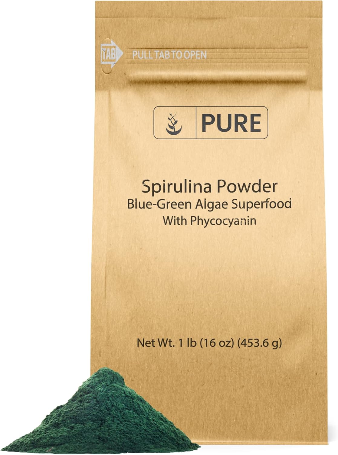 1 lb of Pure Spirulina Powder - Organic Green Algae Superfood with Phycocyanin - All-Natural Ingredients for a Healthy Lifestyle - Espot.com.au