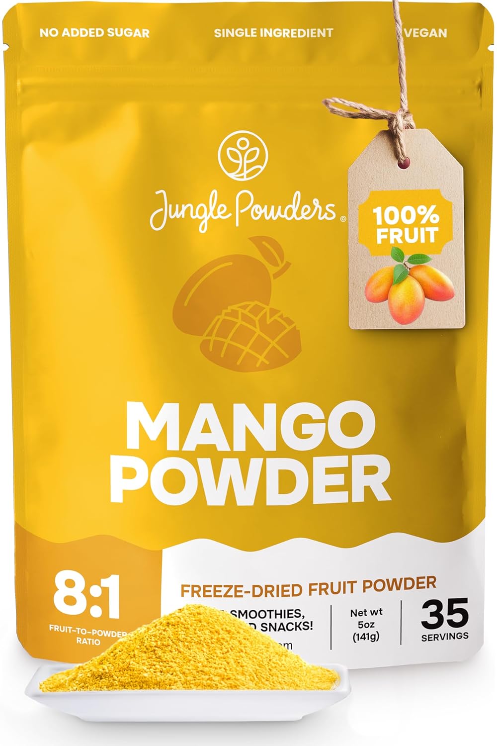 5oz Jungle Powders Freeze Dried Mango Powder - No Sugar Added Mango Extract for Baking, Smoothies, and Juices - Espot.com.au