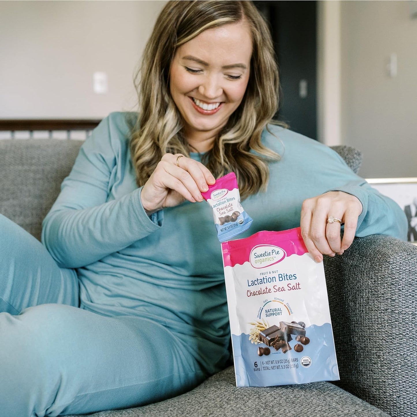 Organic Fruit & Nut Lactation Bites - Breastfeeding Support, Boost Milk Supply, Fenugreek-Free, Natural Galactagogues - Chocolate Sea Salt, 6 Pack - Espot.com.au