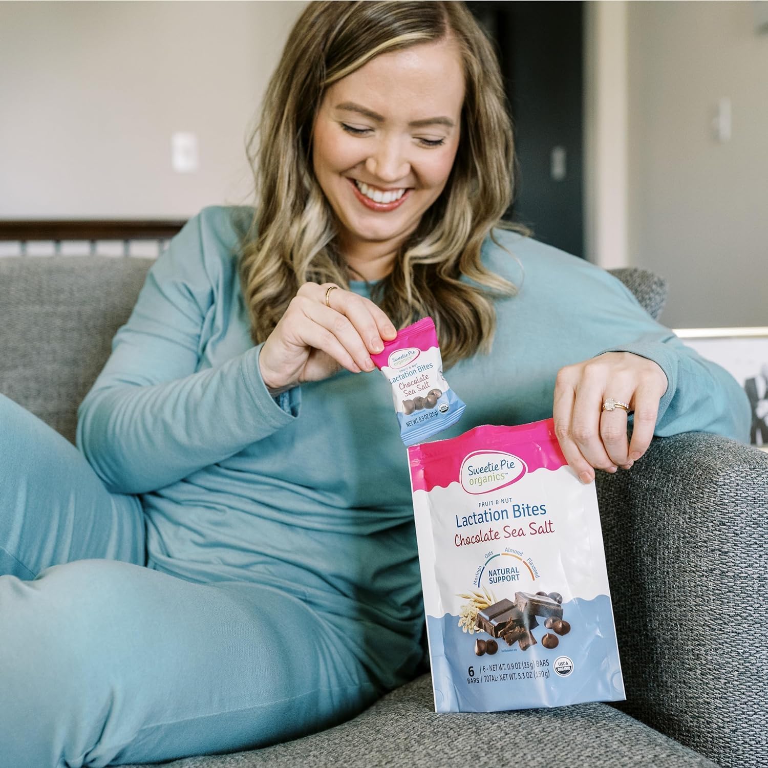 Organic Fruit & Nut Lactation Bites - Breastfeeding Support, Boost Milk Supply, Fenugreek-Free, Natural Galactagogues - Chocolate Sea Salt, 6 Pack - Espot.com.au
